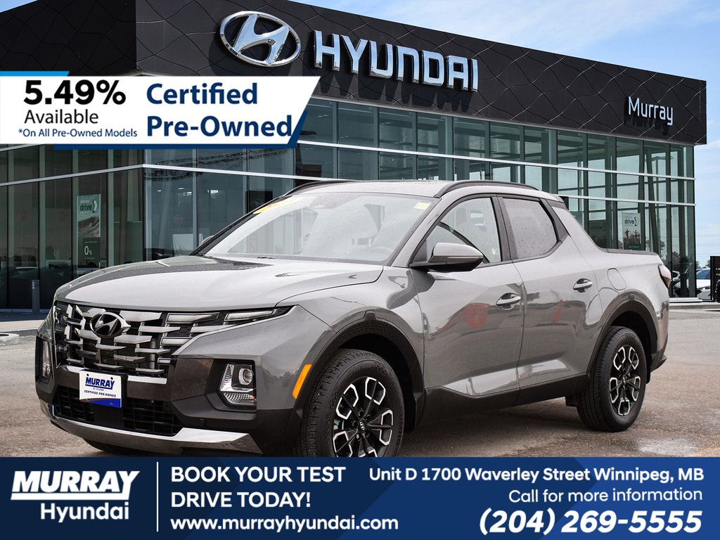 Gray (Hampton Grey) 2023 Hyundai Santa Cruz Trend Crew Cab AWD Pickup Truck