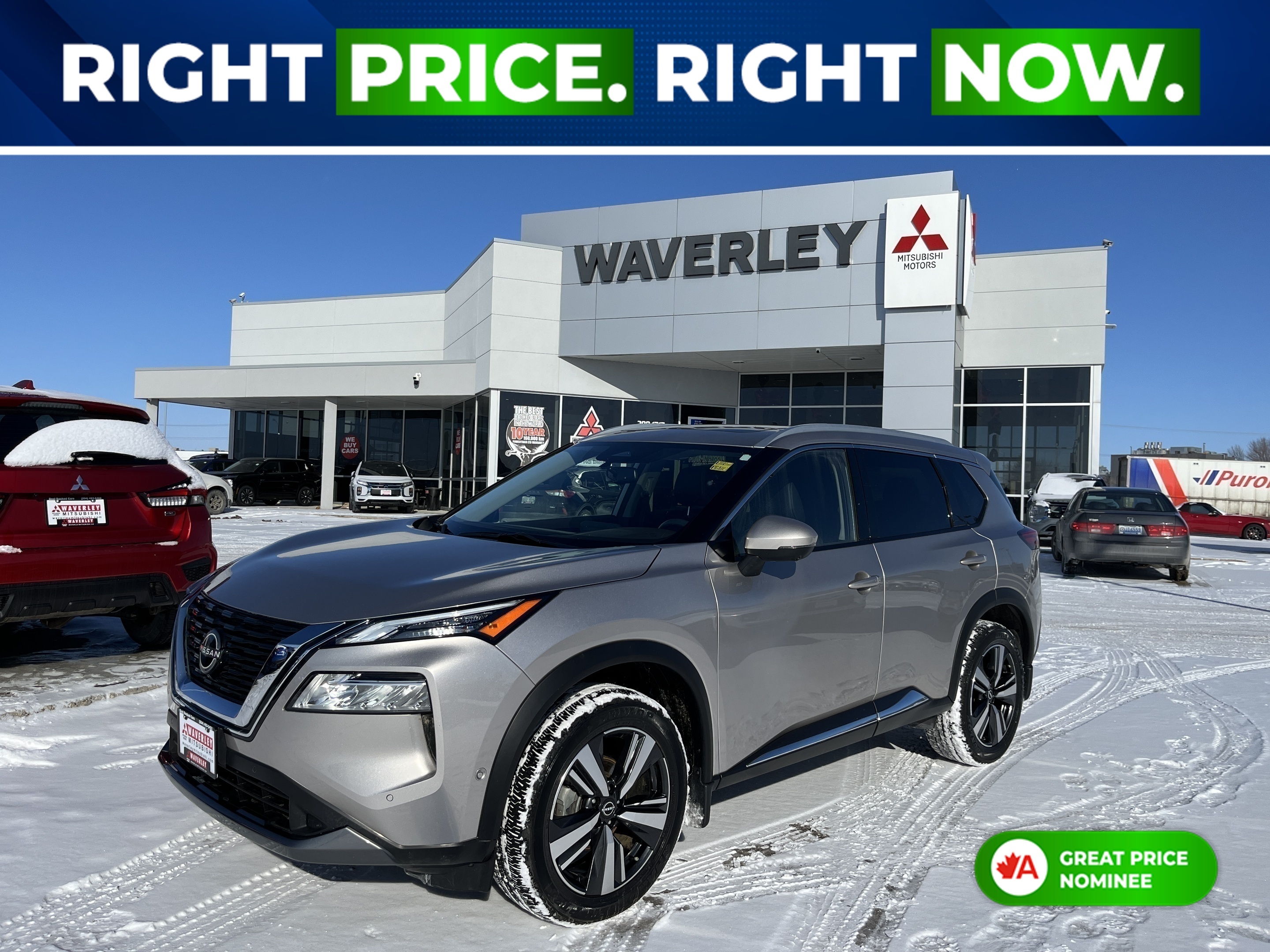 Silver 2023 Nissan Rogue SL AWD SUV / Crossover All-Wheel Drive Continuously Variable Transmission