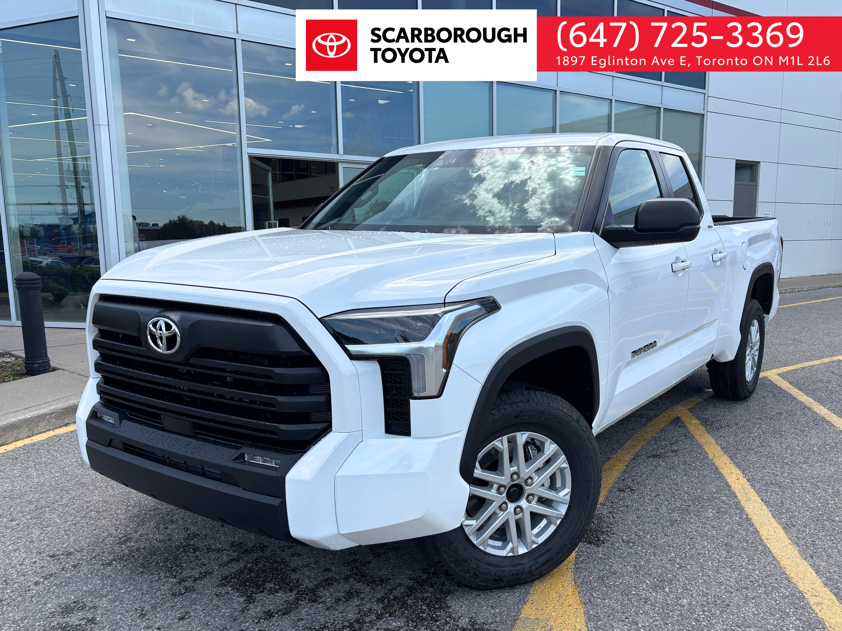 White 2026 Toyota Tundra SR5 Double Cab 4WD Pickup Truck Four-Wheel Drive Automatic