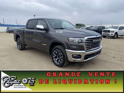 Gray 2026 RAM 1500 Laramie Crew Cab 4WD Pickup Truck Four-Wheel Drive 8-Speed Automatic