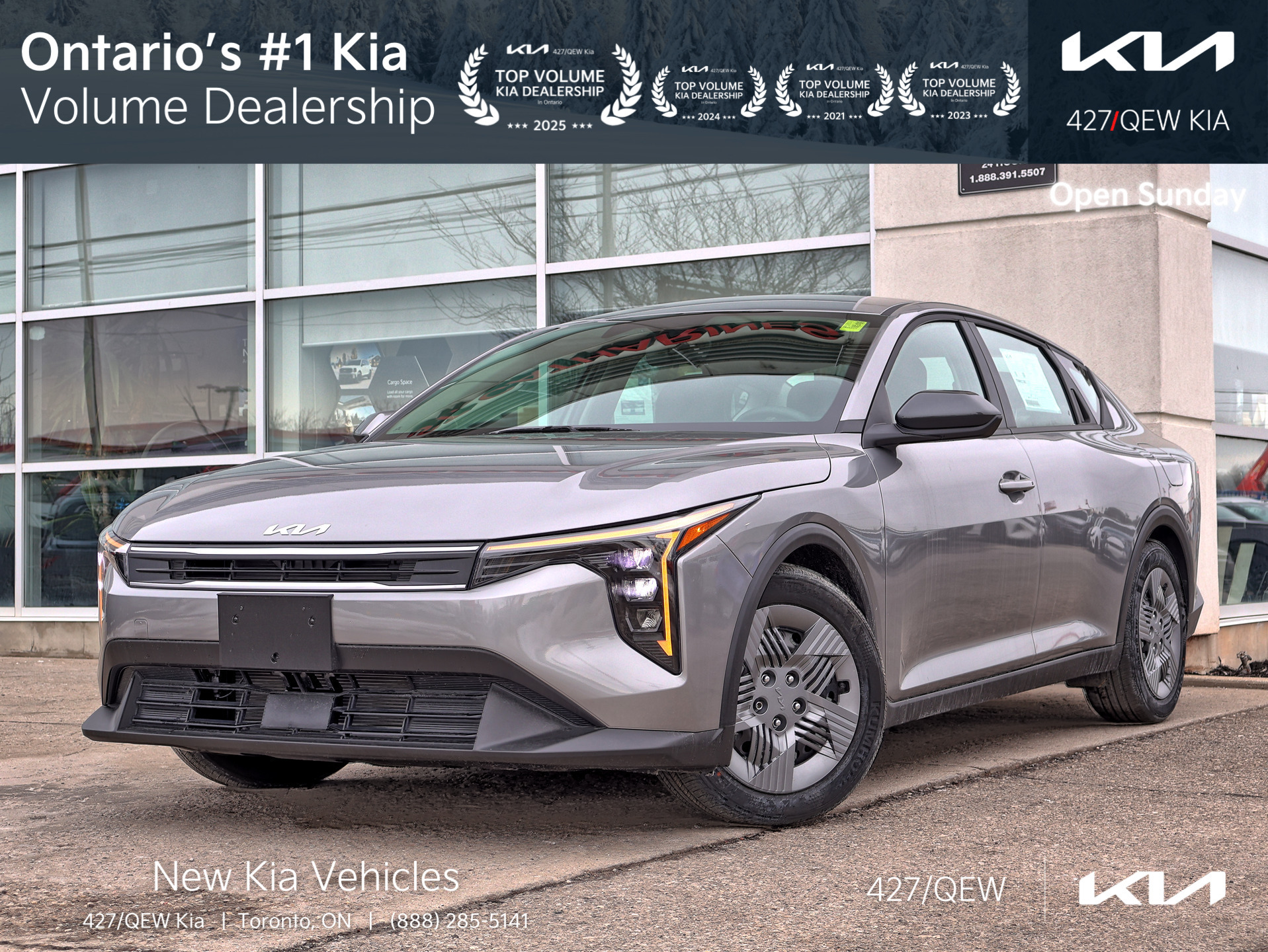 Gray 2025 Kia K4 LX FWD Sedan Front-Wheel Drive Continuously Variable Transmission