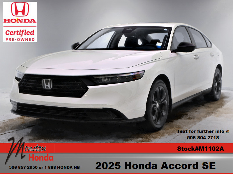 White 2025 Honda Accord Sedan Front-Wheel Drive Continuously Variable Transmission