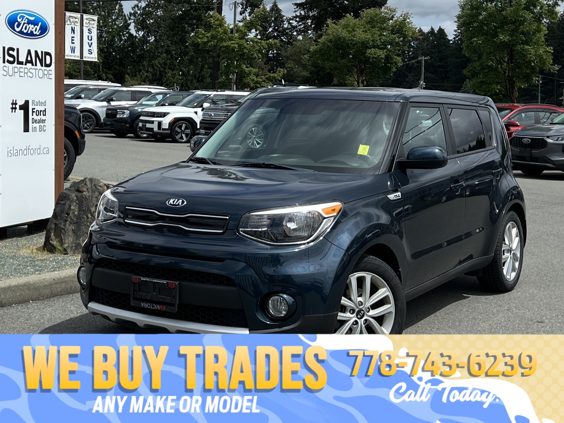 Blue 2018 Kia Soul EX Wagon Automatic