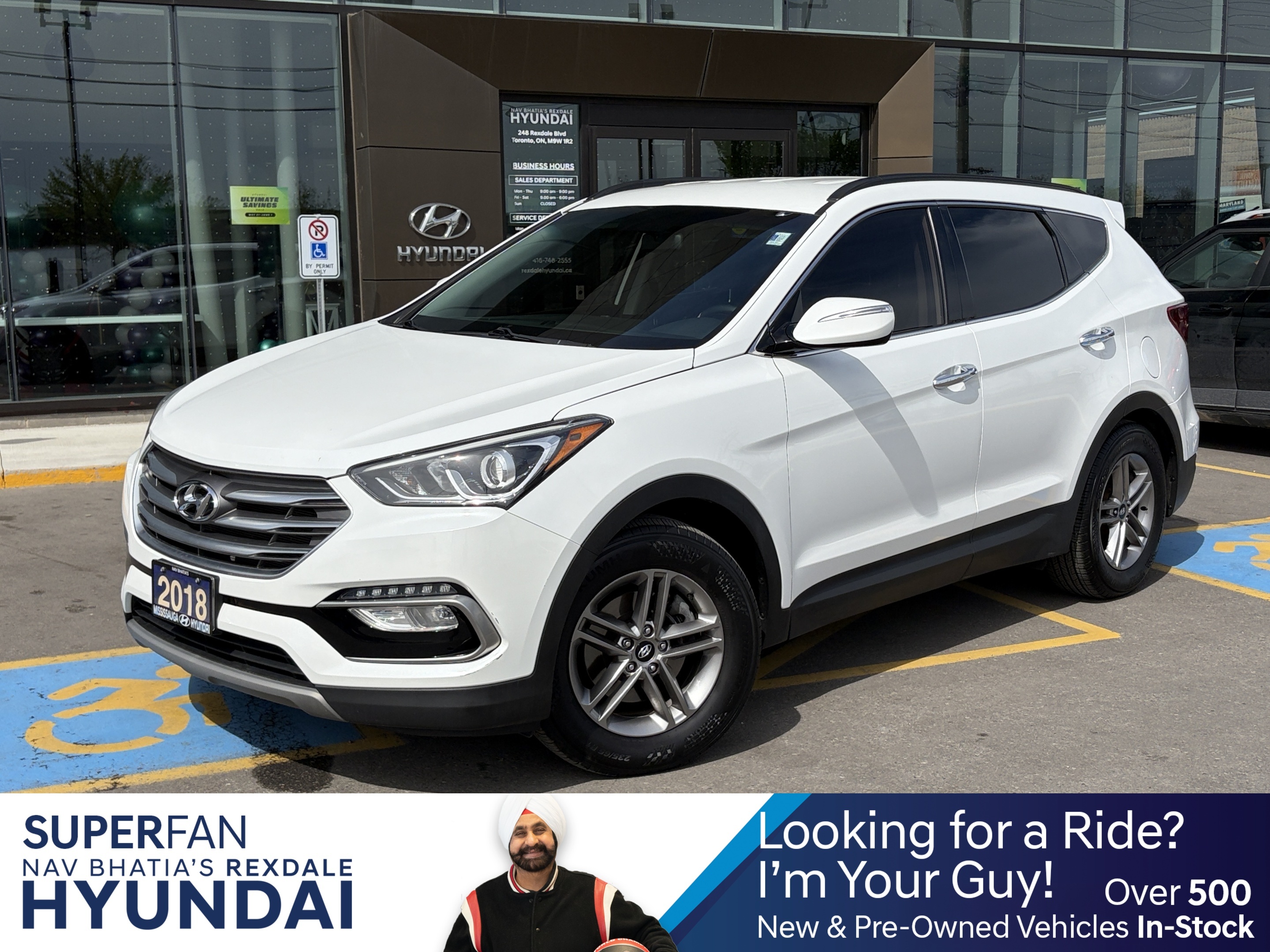 White 2018 Hyundai Santa Fe Sport 2.4L Premium AWD SUV / Crossover 6-Speed Automatic