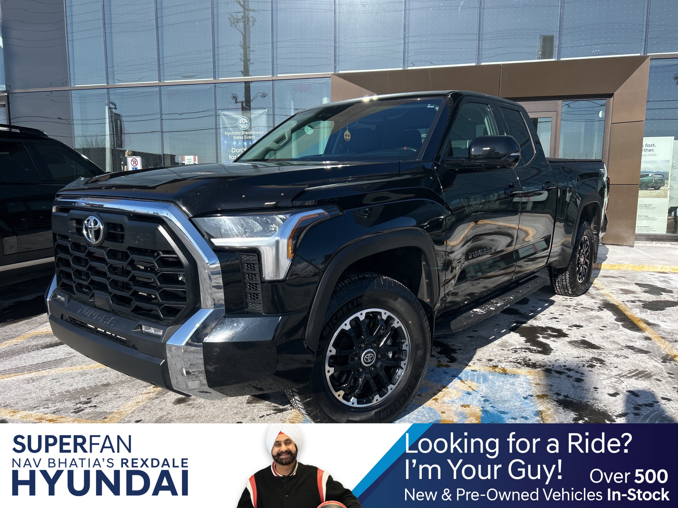 Black 2022 Toyota Tundra SR5 Double Cab 4WD Pickup Truck Four-Wheel Drive Automatic