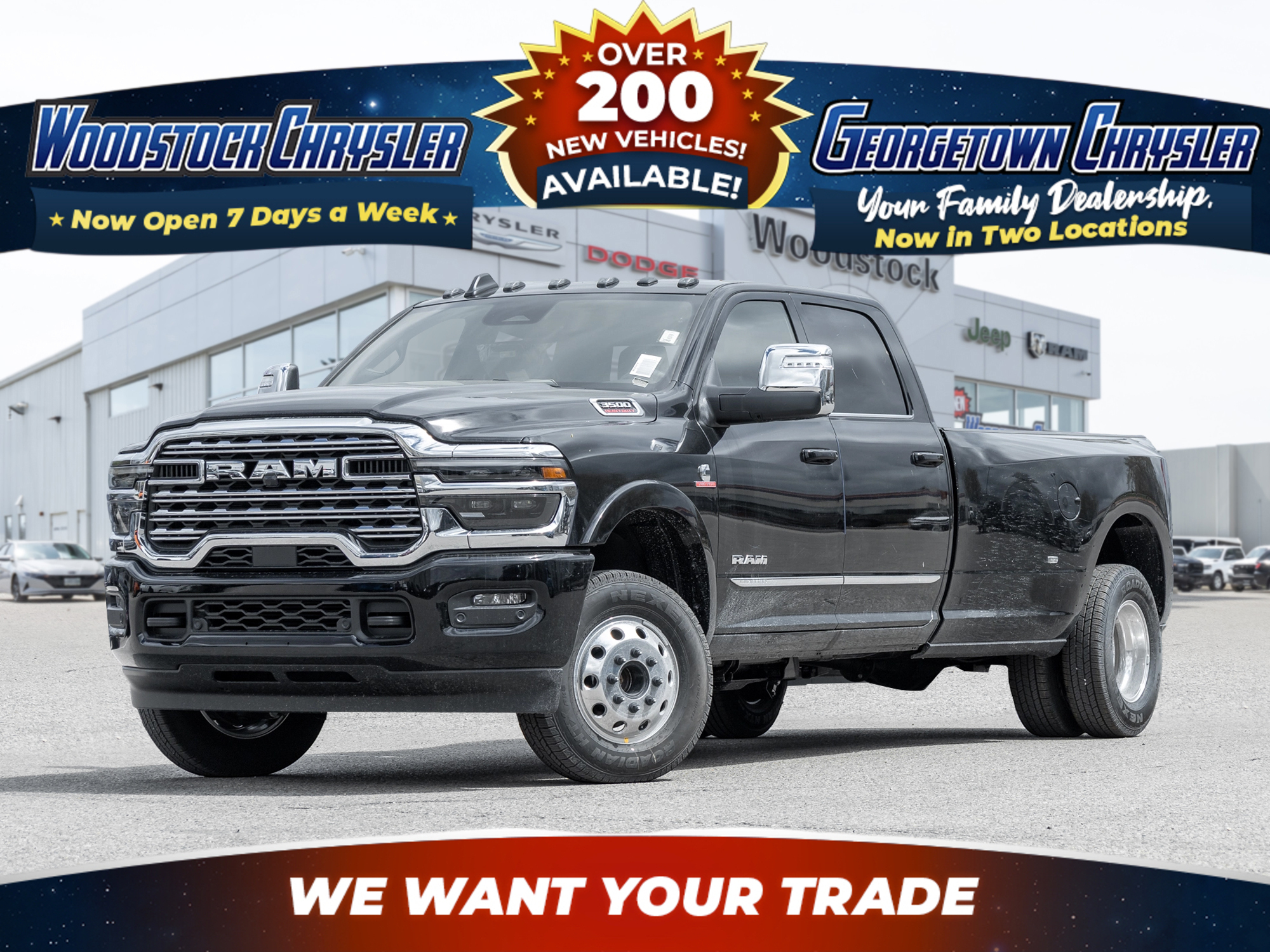 Black 2026 RAM 3500 Limited Crew Cab LB DRW 4WD Pickup Truck Four-Wheel Drive 8-Speed Automatic