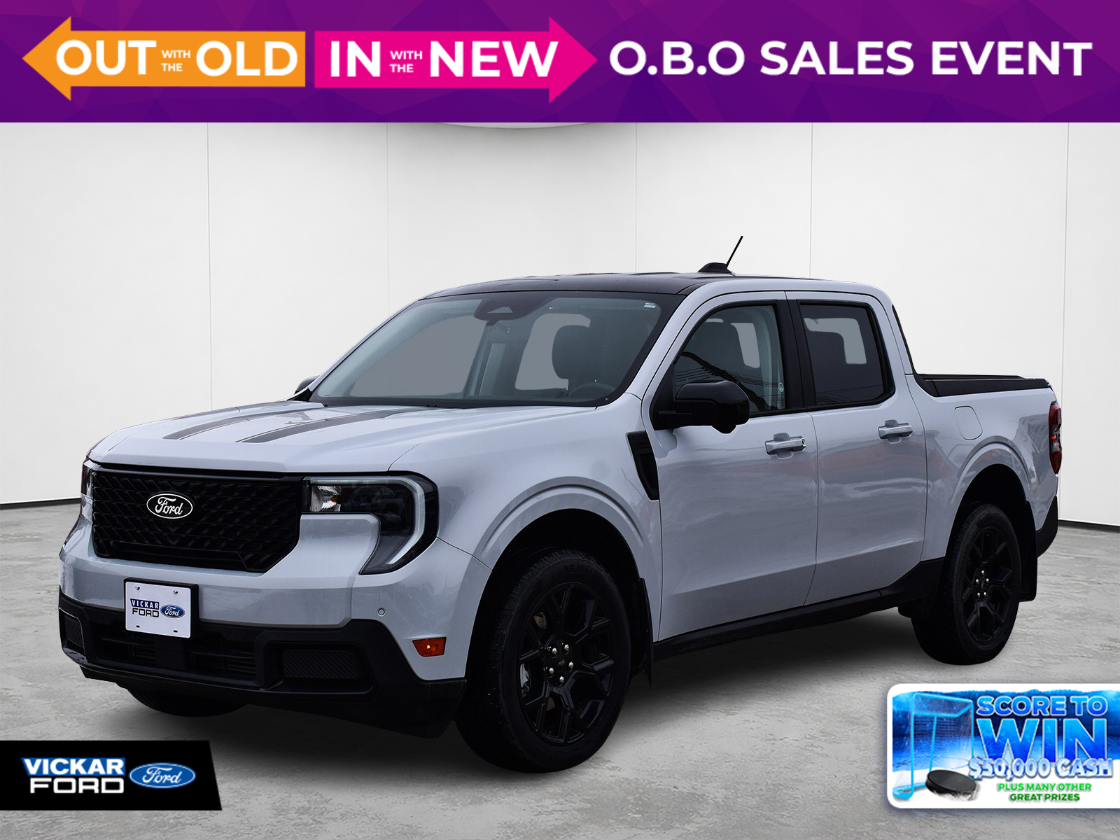 White 2025 Ford Maverick Lariat SuperCrew AWD Pickup Truck All-Wheel Drive Continuously Variable Transmission