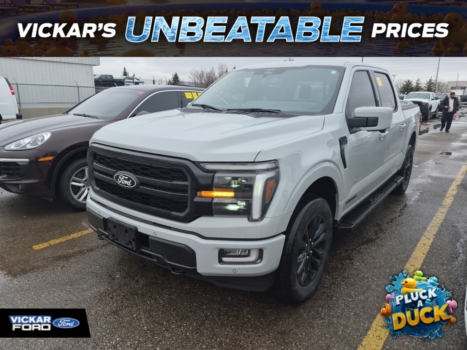 Gray 2024 Ford F-150 Lariat SuperCrew 4WD Pickup Truck Four-Wheel Drive Automatic