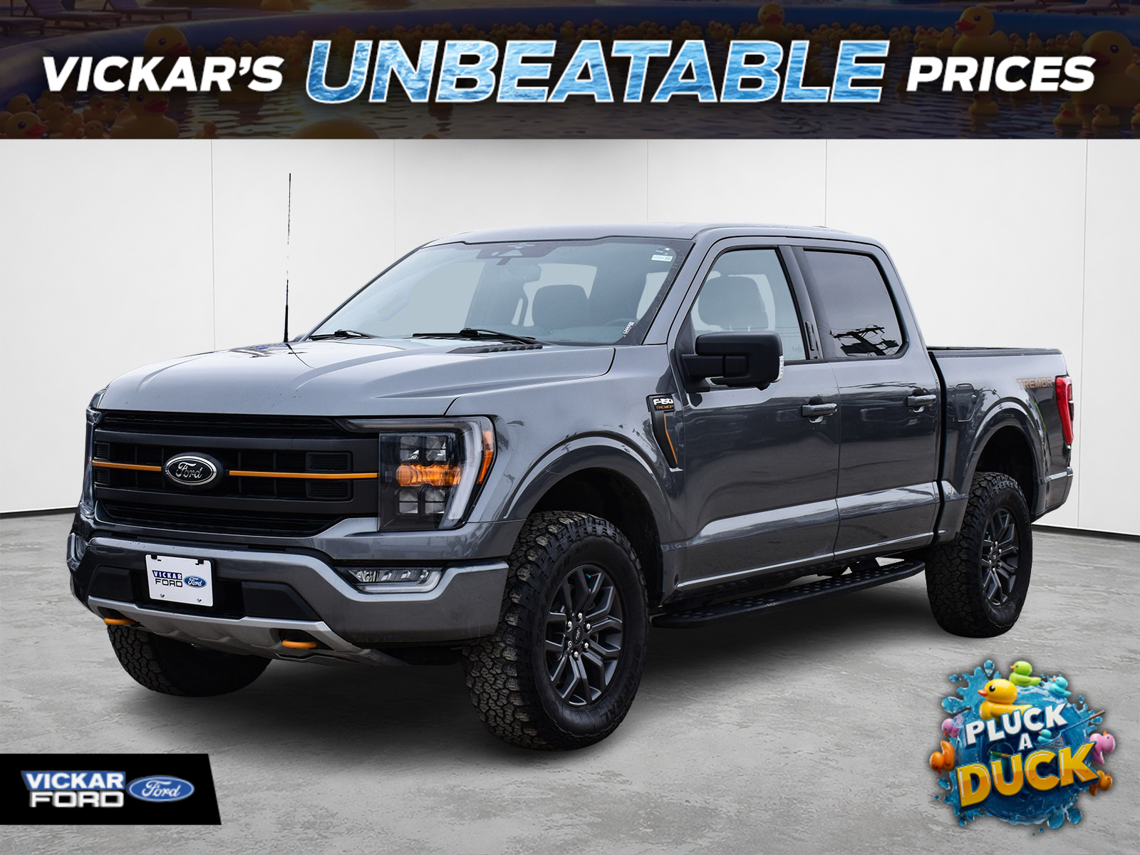 Gray 2023 Ford F-150 Tremor SuperCrew 4WD Pickup Truck Four-Wheel Drive Automatic