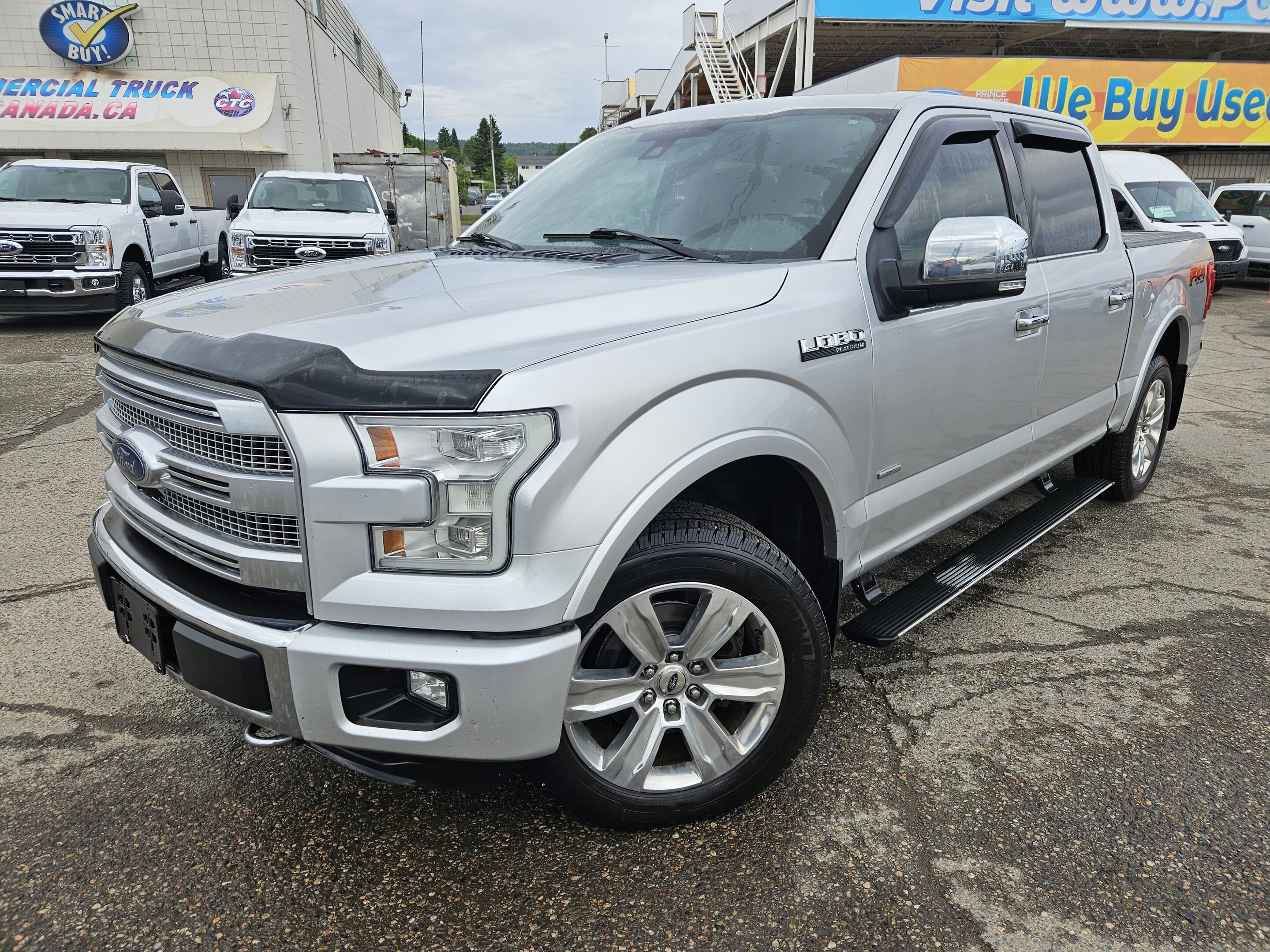 Silver 2016 Ford F-150 Platinum SuperCrew 4WD Pickup Truck Four-Wheel Drive Automatic