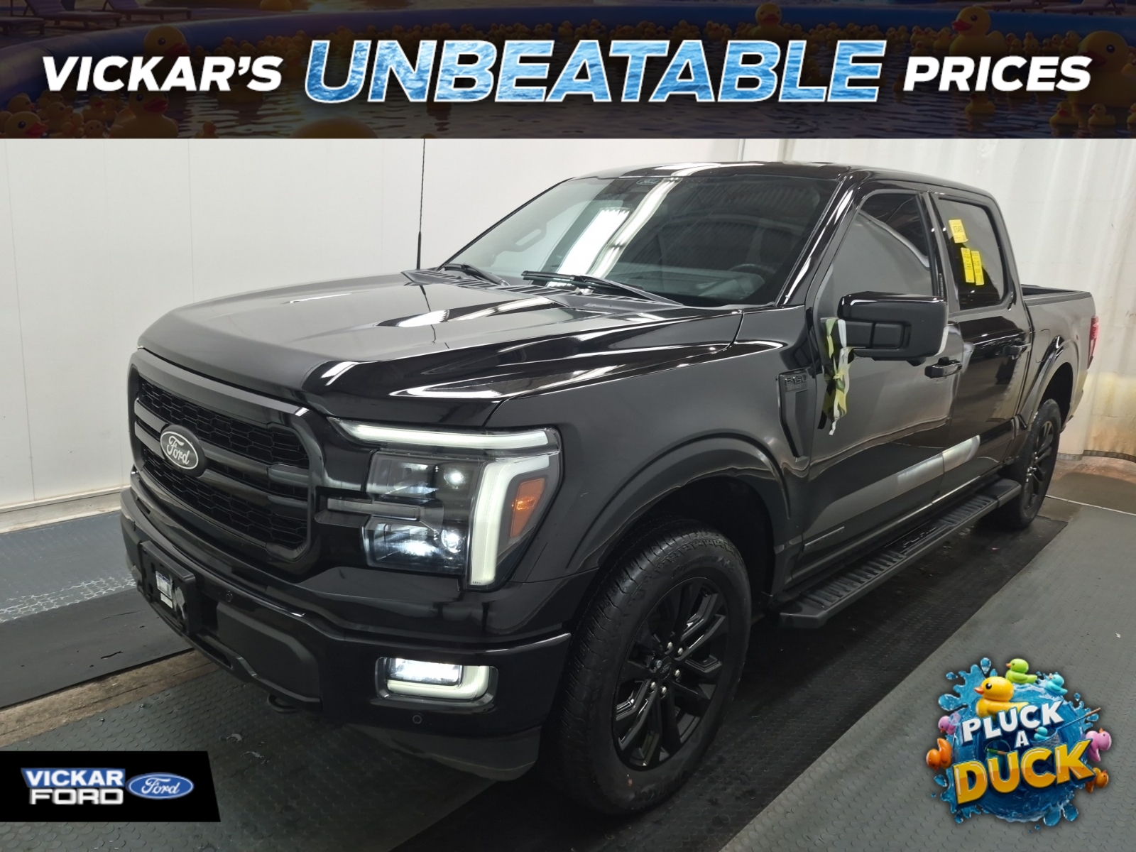 Black 2024 Ford F-150 Lariat SuperCrew 4WD Pickup Truck Four-Wheel Drive Automatic