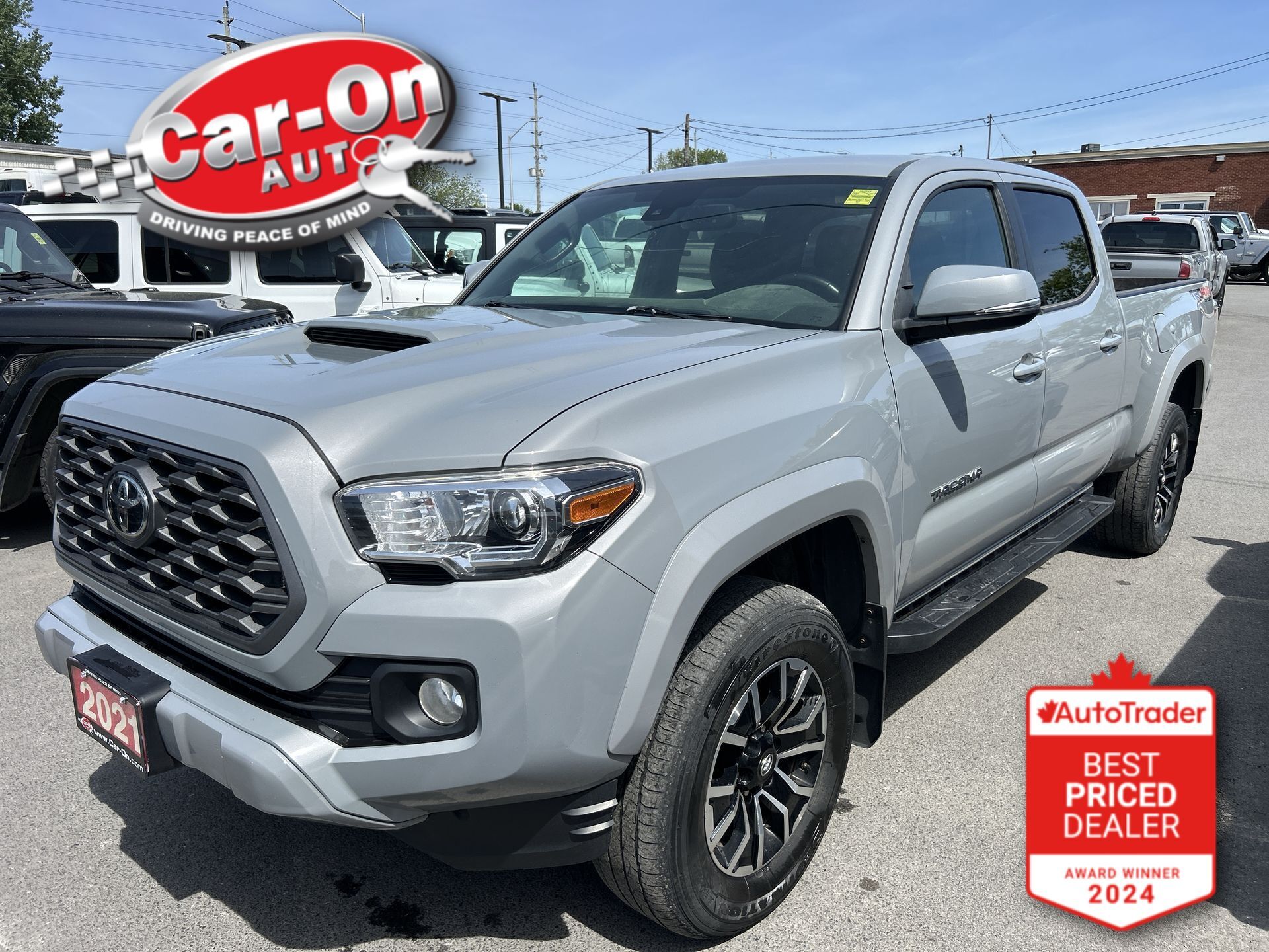 Gray 2021 Toyota Tacoma TRD Sport Double Cab LB 4WD Pickup Truck Four-Wheel Drive Automatic