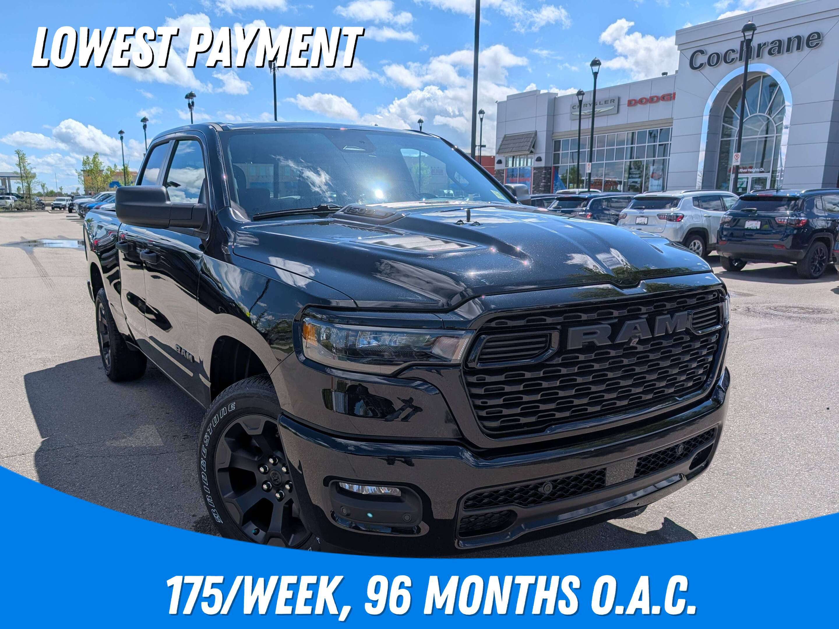 Black 2026 RAM 1500 Express Quad Cab 4WD Pickup Truck Four-Wheel Drive