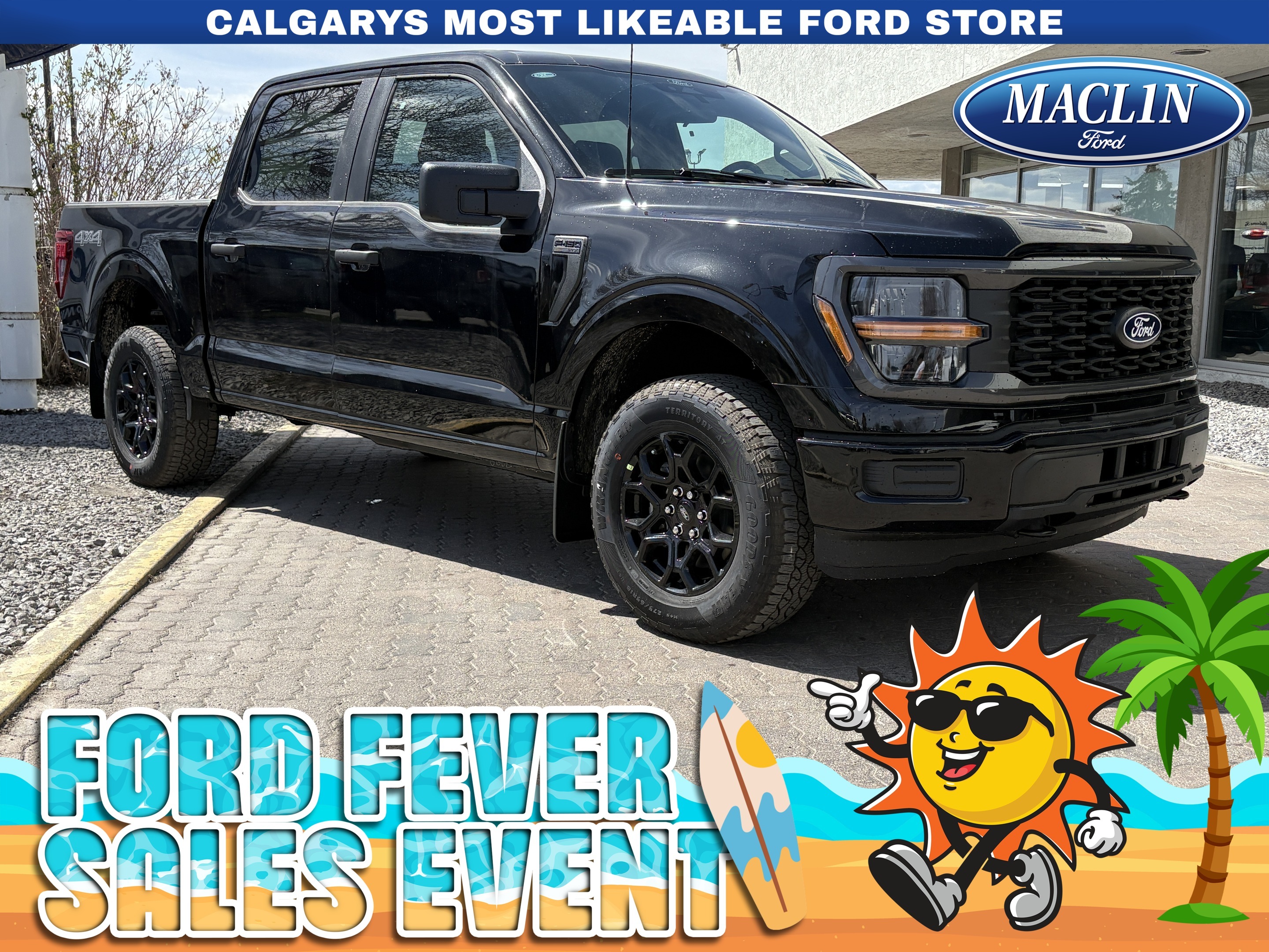 Black 2026 Ford F-150 STX SuperCrew 4WD Pickup Truck Four-Wheel Drive Automatic