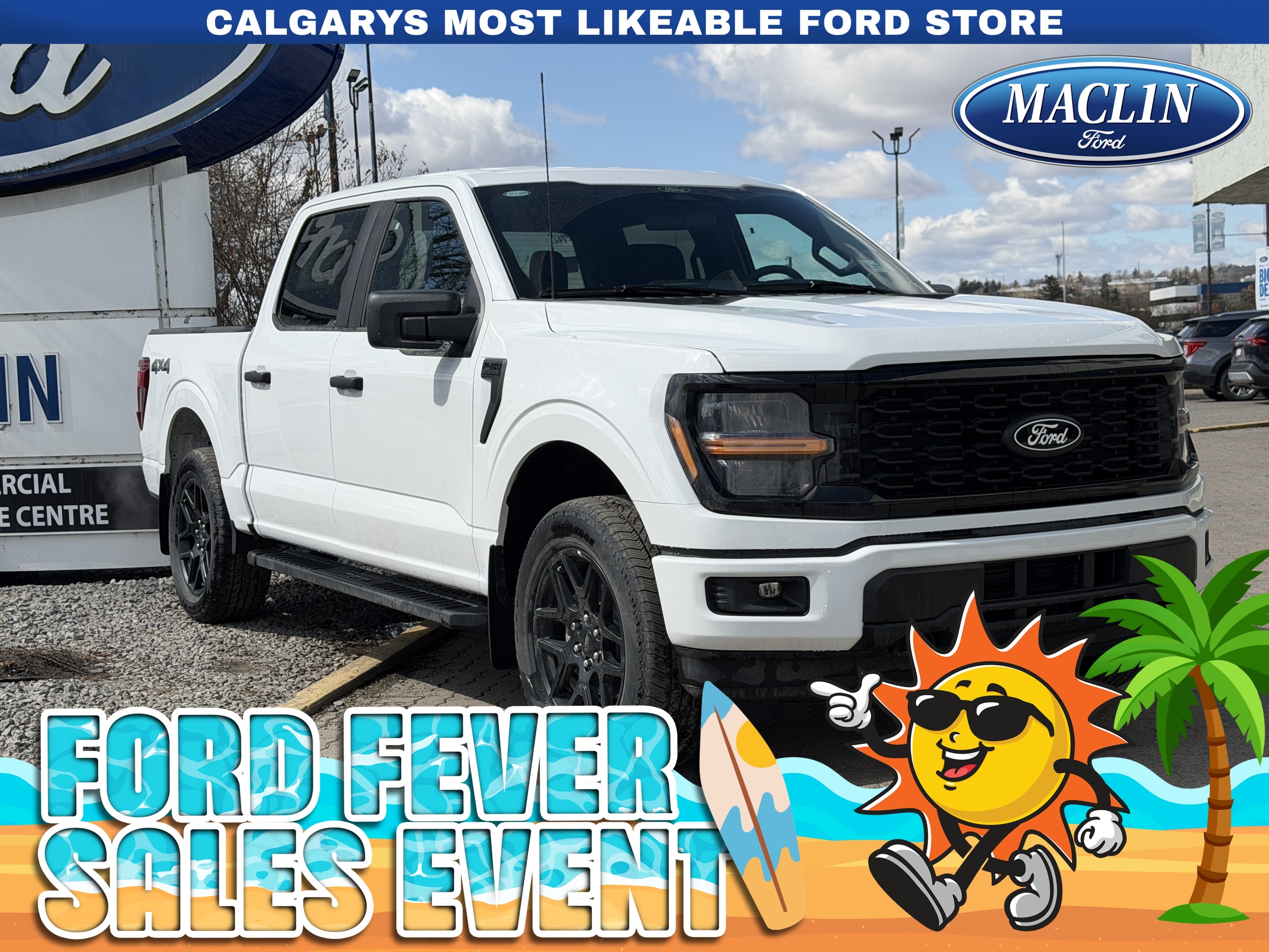 White 2026 Ford F-150 STX SuperCrew 4WD Pickup Truck Four-Wheel Drive Automatic