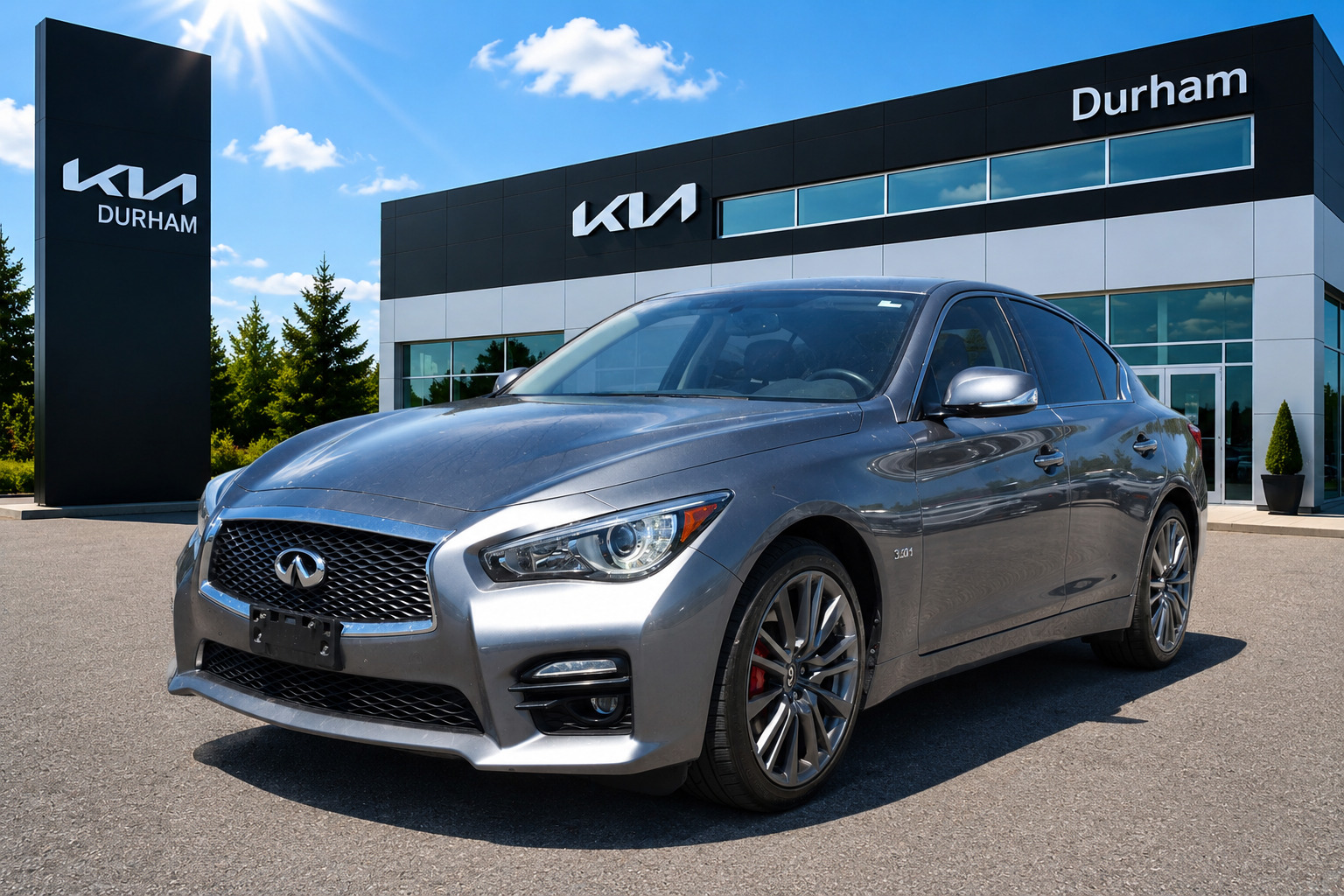Silver 2017 INFINITI Q50 Red Sport 400 AWD Sedan All-Wheel Drive 7-Speed Automatic