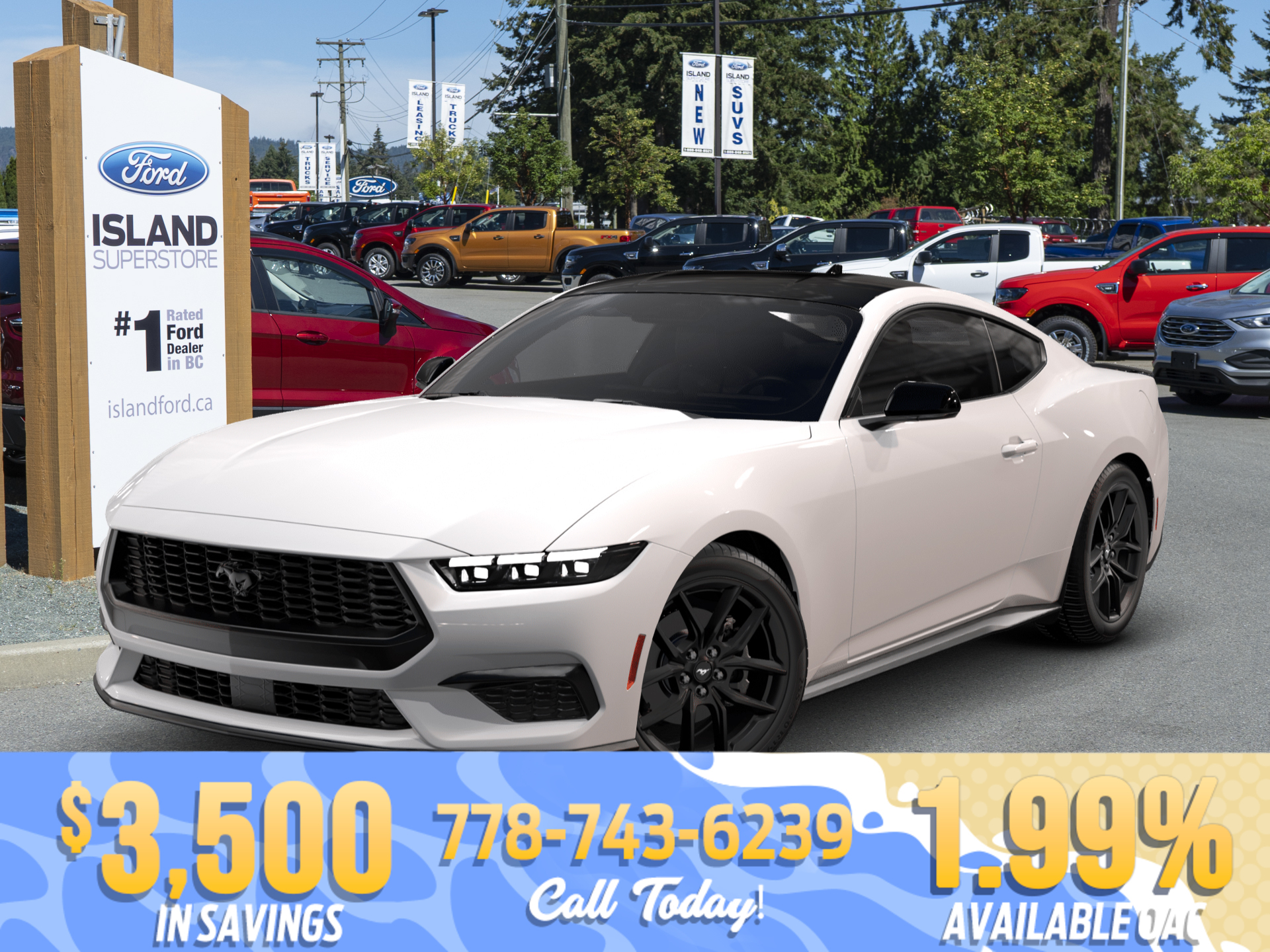 White 2026 Ford Mustang EcoBoost Fastback RWD Coupe Rear-Wheel Drive Automatic