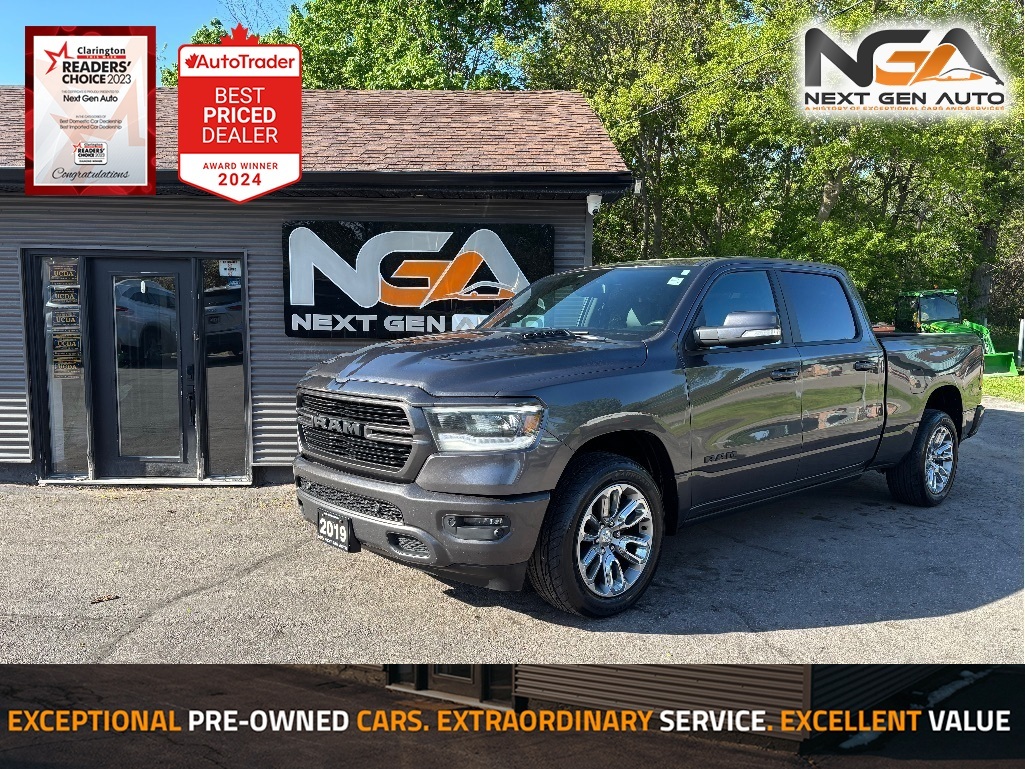 Gray 2019 RAM 1500 Sport Crew Cab 4WD Pickup Truck