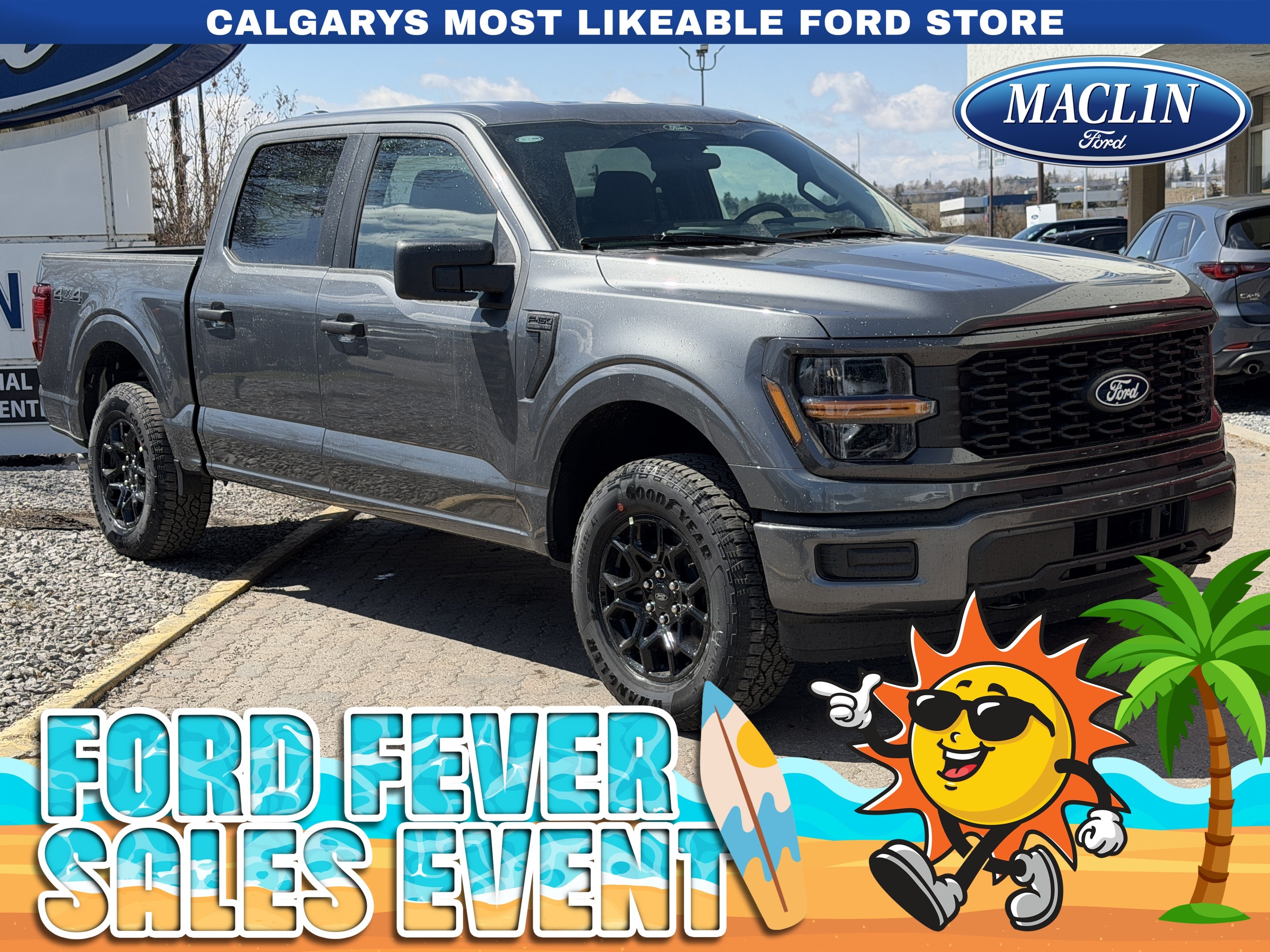 Gray 2026 Ford F-150 STX SuperCrew 4WD Pickup Truck Four-Wheel Drive Automatic