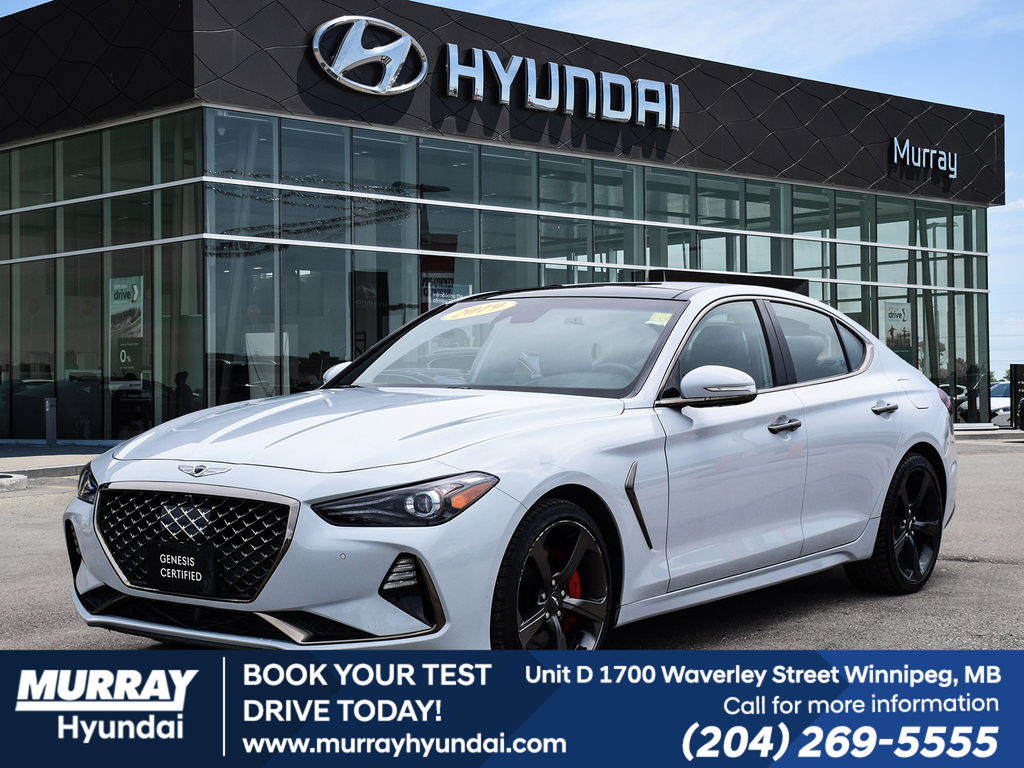 Casablanca White Mica 2019 Genesis G70 3.3T Sport AWD Sedan All-Wheel Drive Automatic