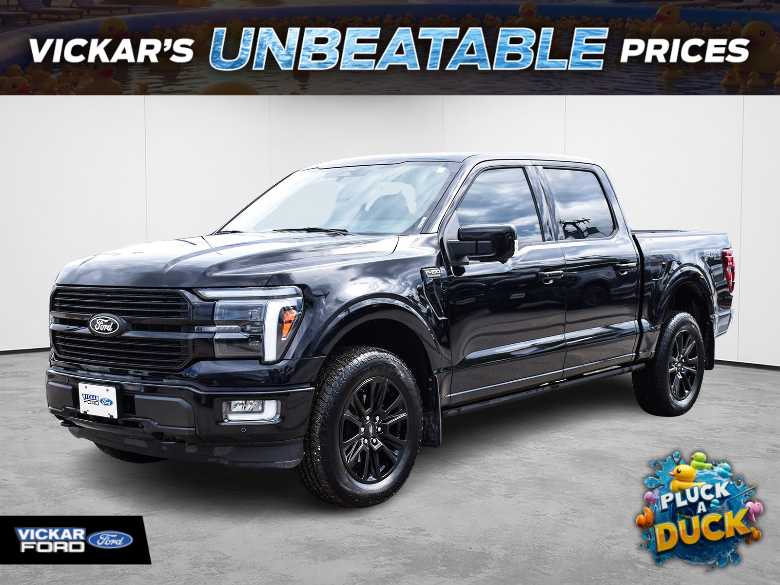 Black 2025 Ford F-150 Platinum SuperCrew 4WD Pickup Truck Four-Wheel Drive Automatic