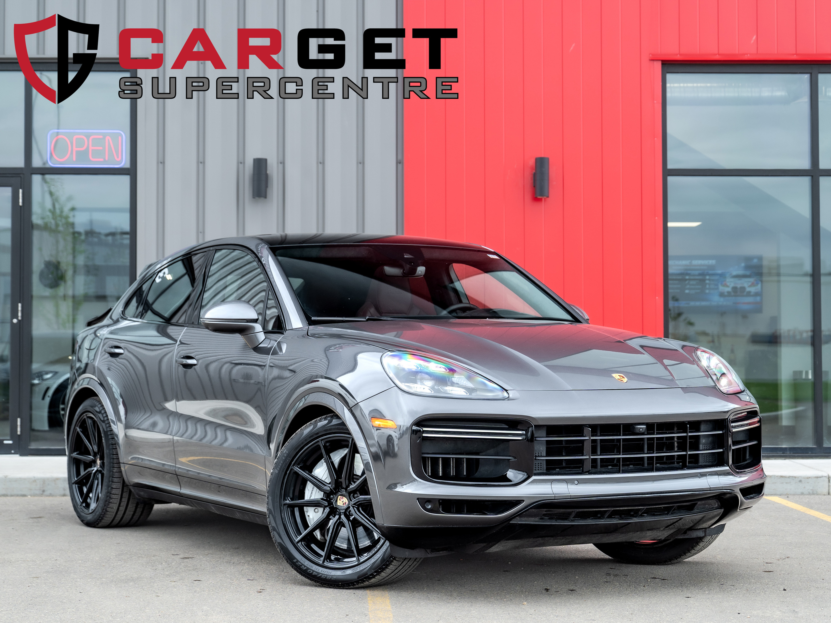 Gray 2021 Porsche Cayenne Coupe Turbo AWD Coupe All-Wheel Drive 8-Speed Automatic