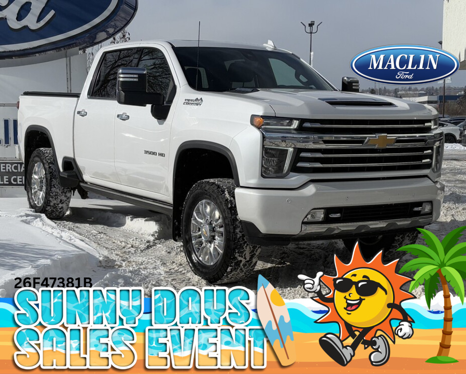 White 2022 Chevrolet Silverado 3500HD High Country Crew Cab 4WD Pickup Truck Four-Wheel Drive 10-Speed Automatic