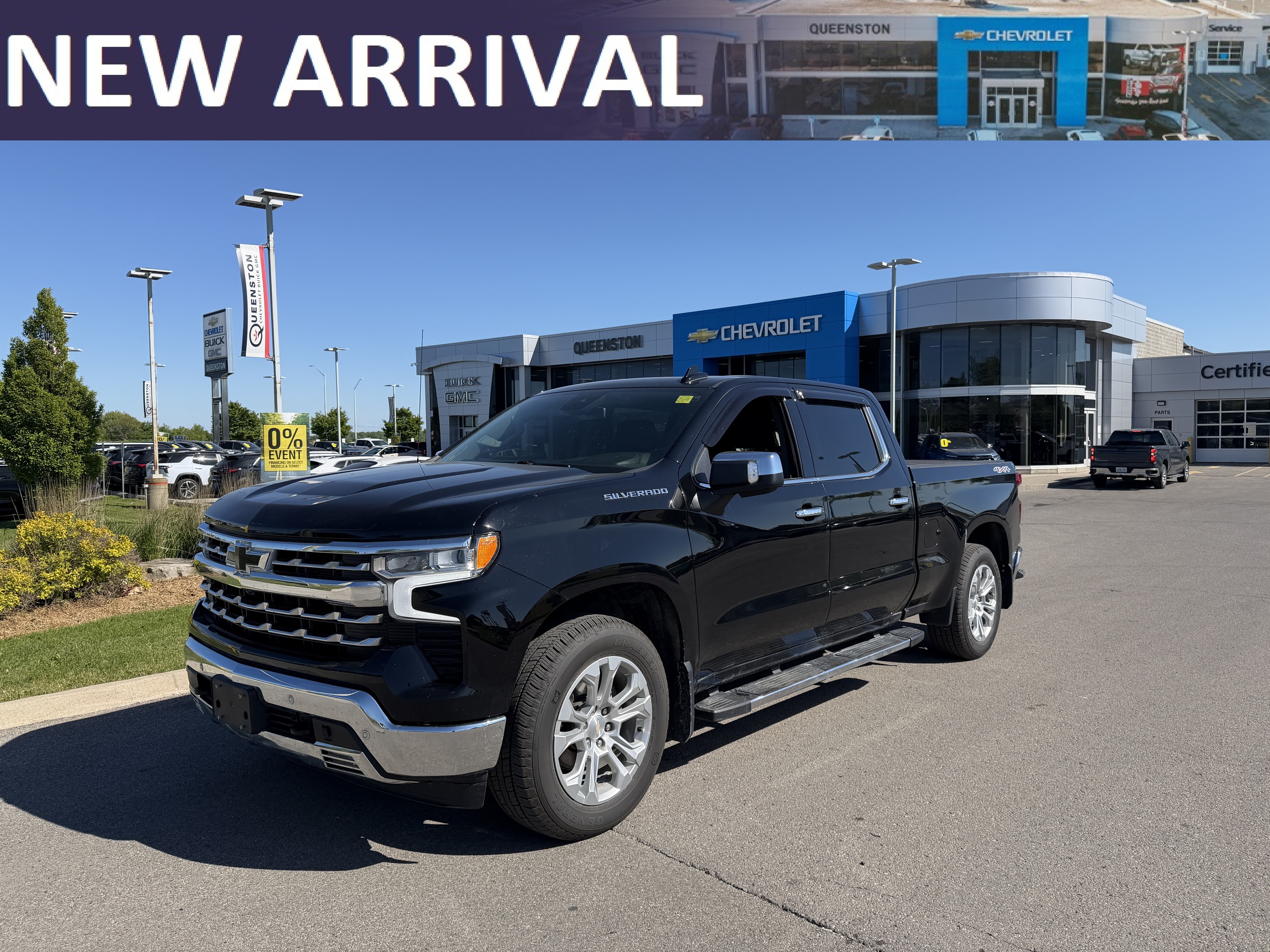 Black 2024 Chevrolet Silverado 1500 LTZ Crew Cab 4WD Pickup Truck Four-Wheel Drive Automatic