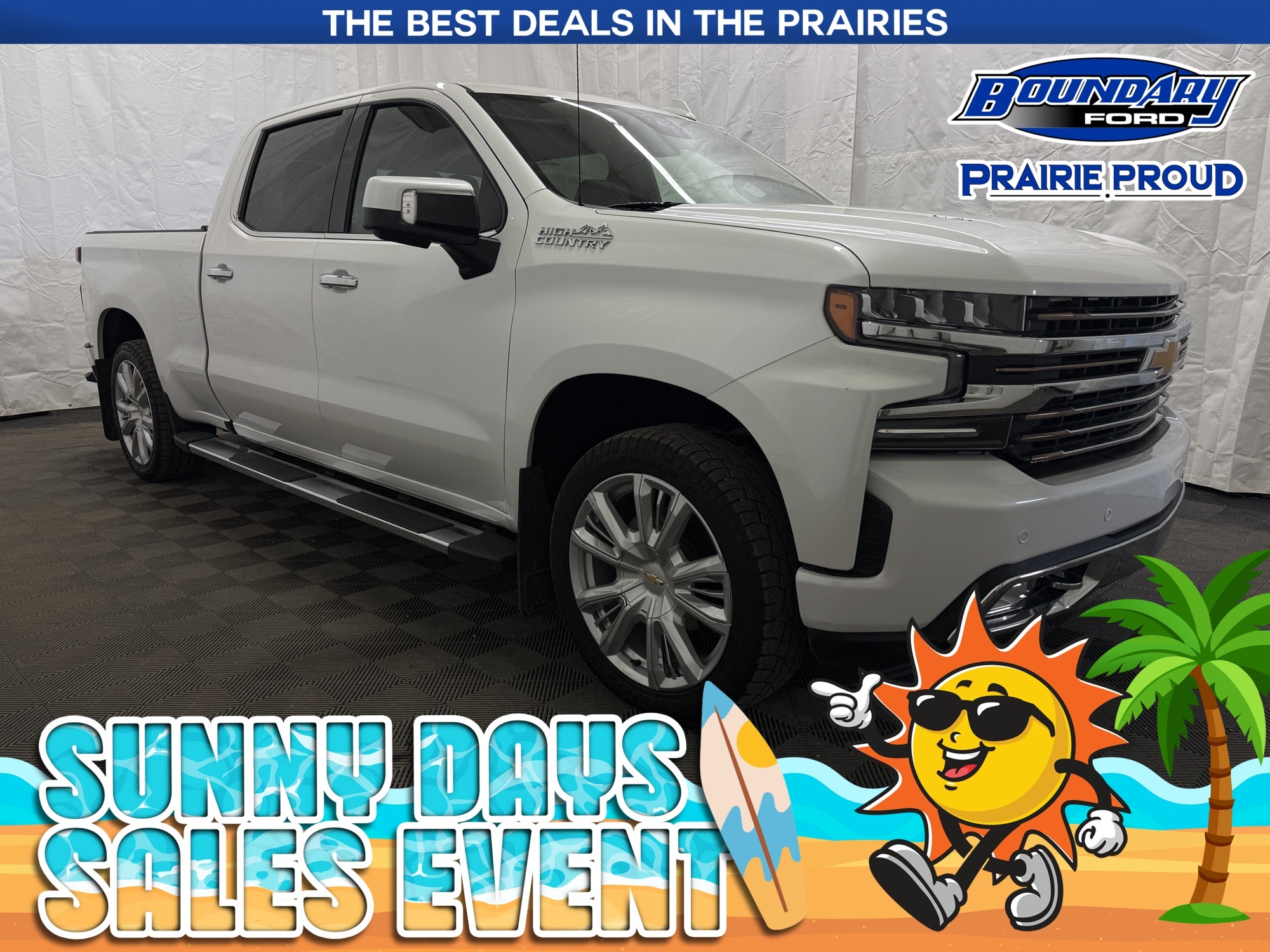 White 2022 Chevrolet Silverado 1500 High Country Crew Cab 4WD Pickup Truck Four-Wheel Drive Automatic