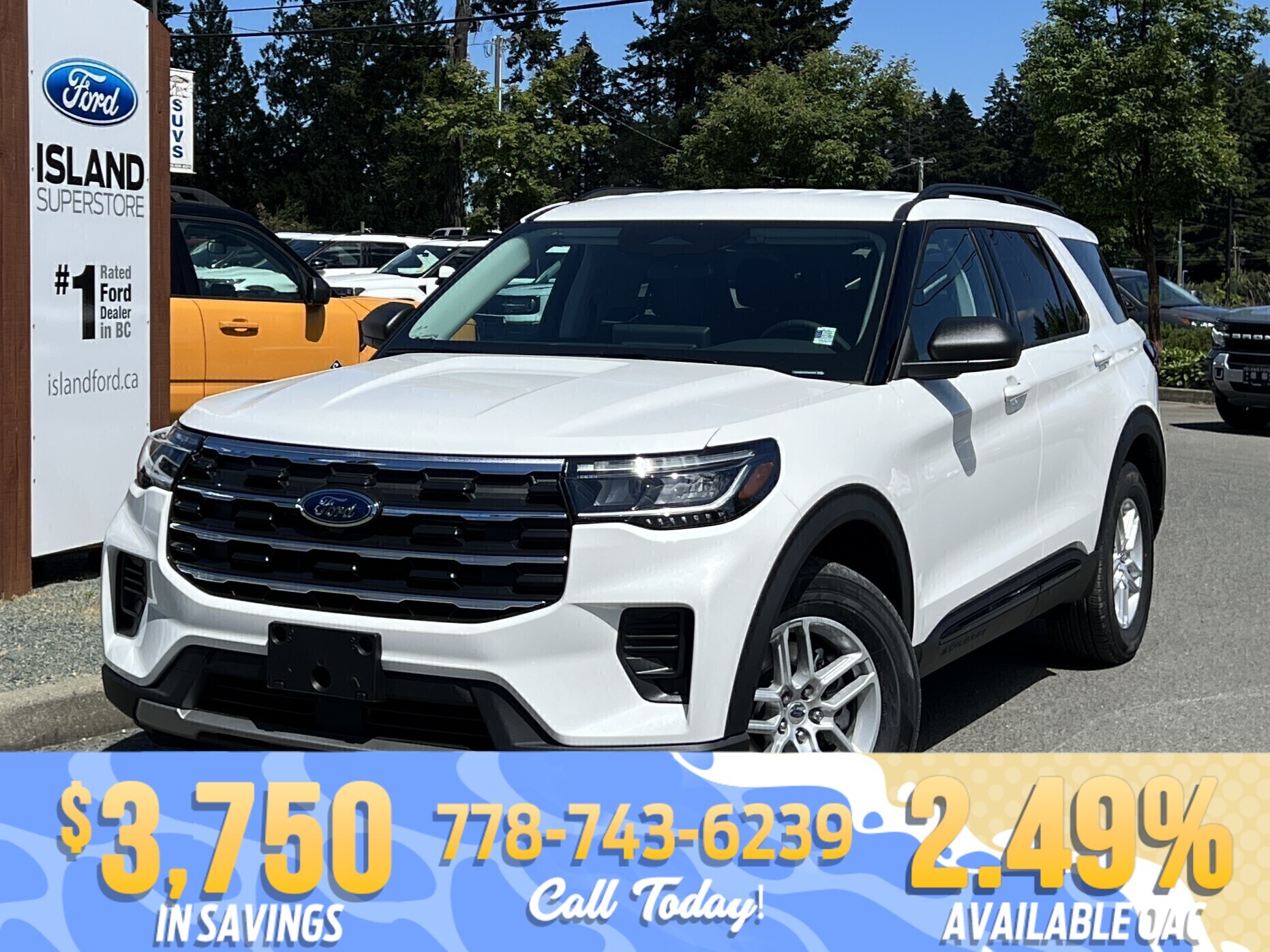 White 2026 Ford Explorer Active AWD SUV / Crossover All-Wheel Drive Automatic