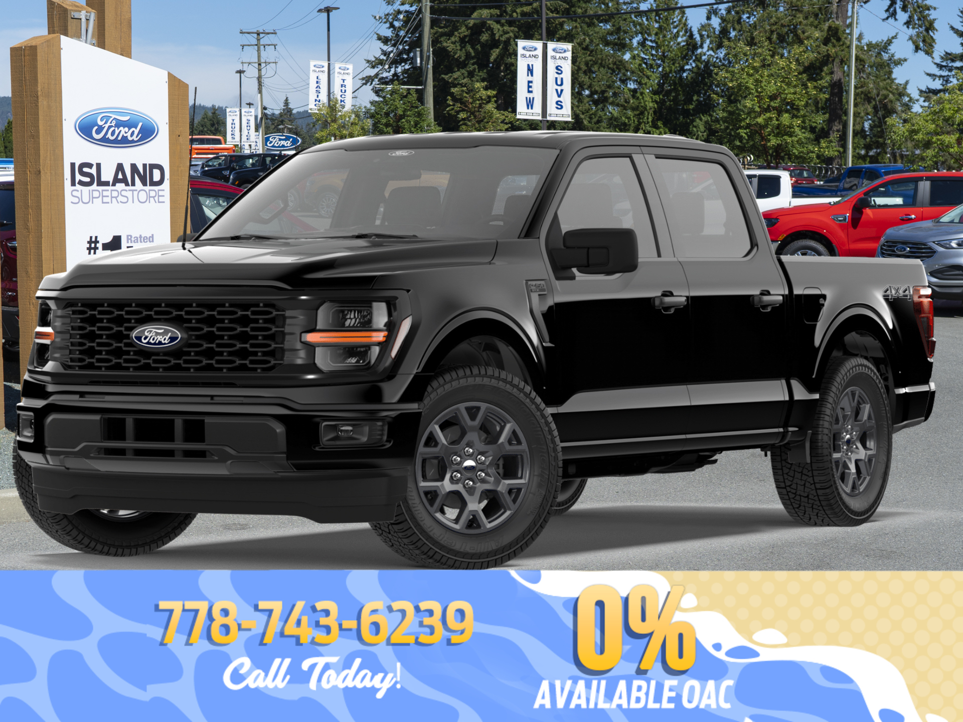 Black 2026 Ford F-150 STX SuperCrew 4WD Pickup Truck Four-Wheel Drive Automatic