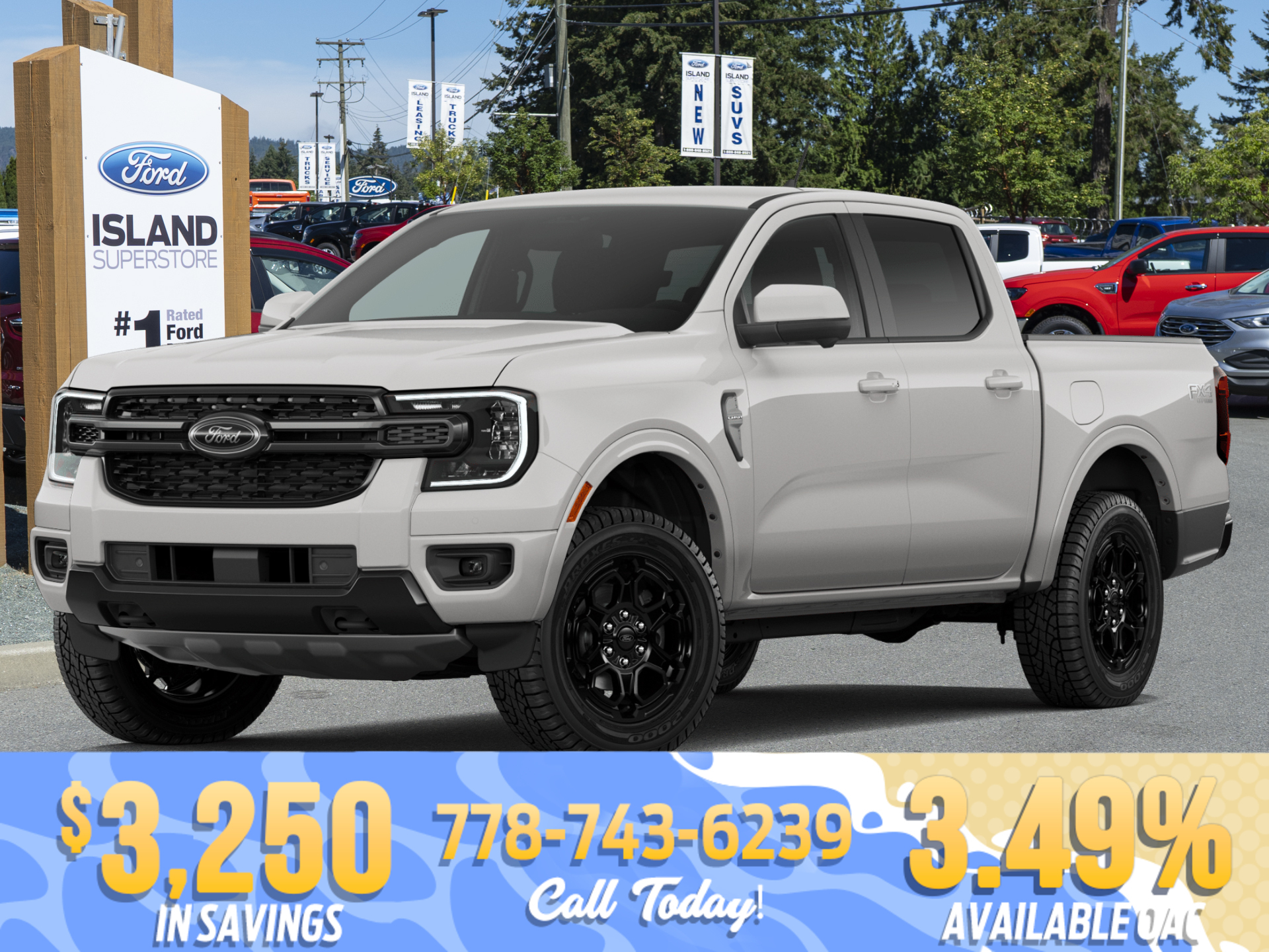Gray 2026 Ford Ranger Lariat SuperCrew 4WD Pickup Truck Four-Wheel Drive
