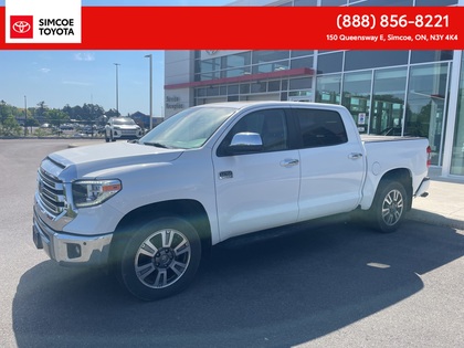 White 2020 Toyota Tundra Platinum CrewMax 4WD Pickup Truck Four-Wheel Drive Automatic
