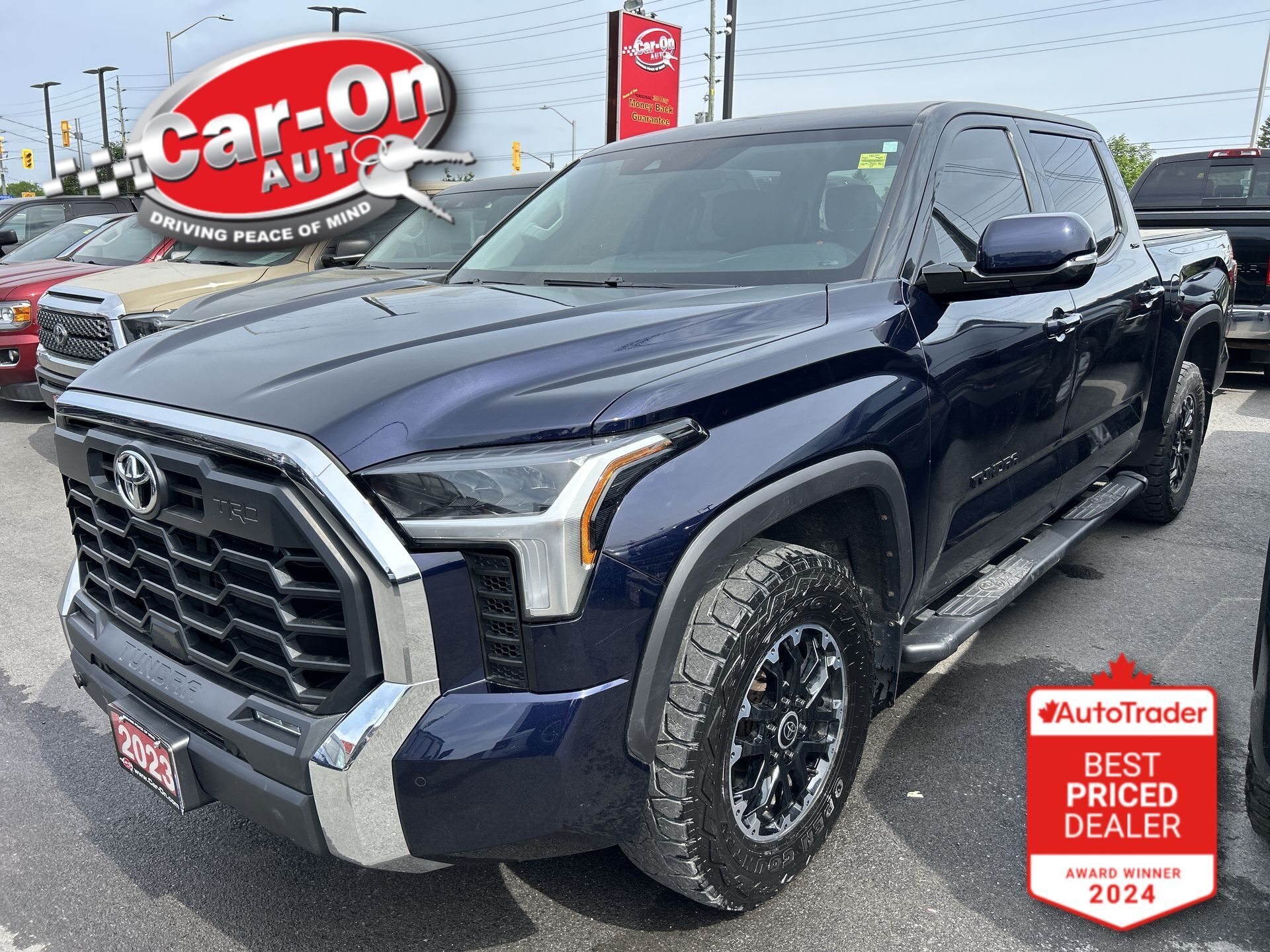 Blue 2023 Toyota Tundra SR5 CrewMax Cab 4WD Pickup Truck Four-Wheel Drive Automatic