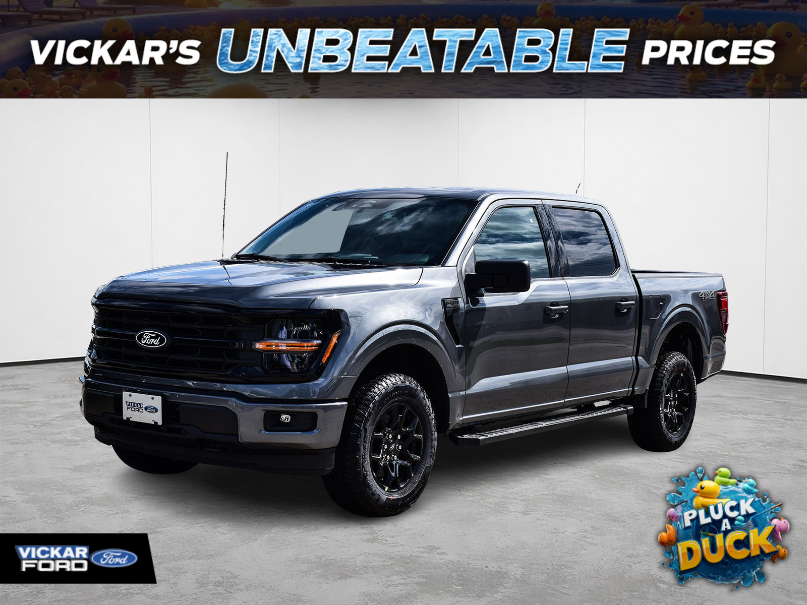 Gray 2026 Ford F-150 XLT SuperCrew 4WD Pickup Truck Four-Wheel Drive Automatic