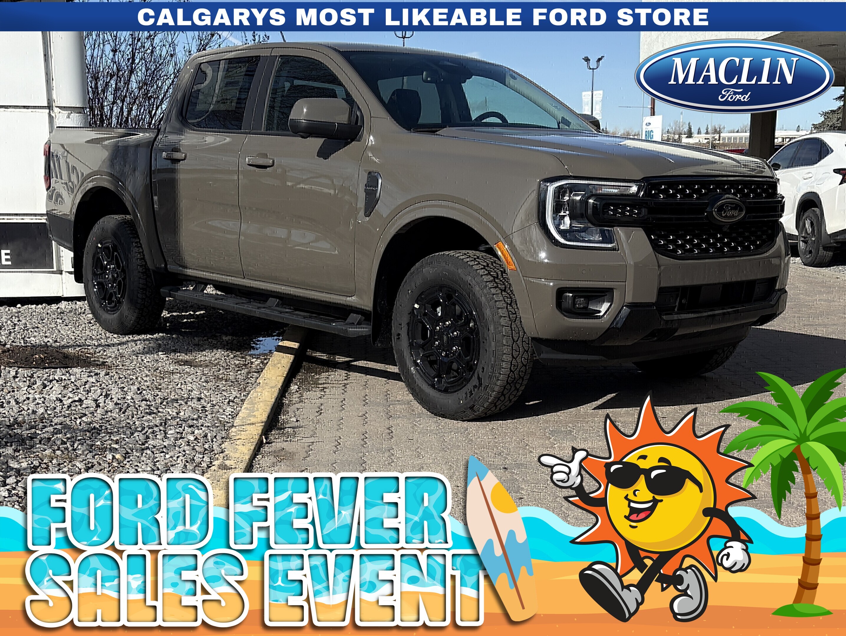 Gray 2026 Ford Ranger Lariat SuperCrew 4WD Pickup Truck Four-Wheel Drive Automatic
