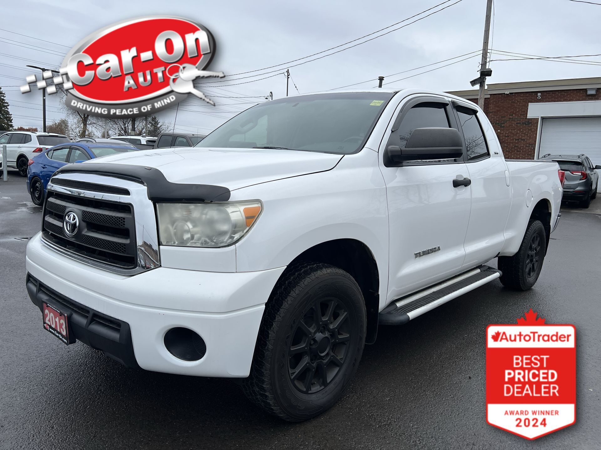 White 2013 Toyota Tundra Grade Double Cab 4.6L 4WD Pickup Truck Four-Wheel Drive Automatic
