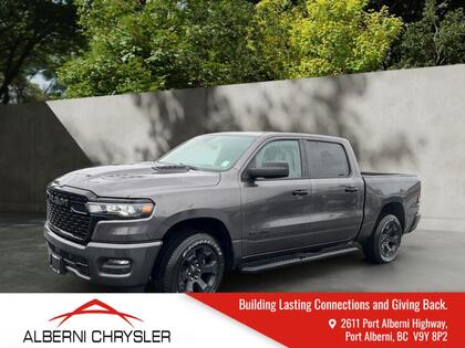 Gray 2025 RAM 1500 Tradesman Crew Cab 4WD Pickup Truck Four-Wheel Drive 8-Speed Automatic