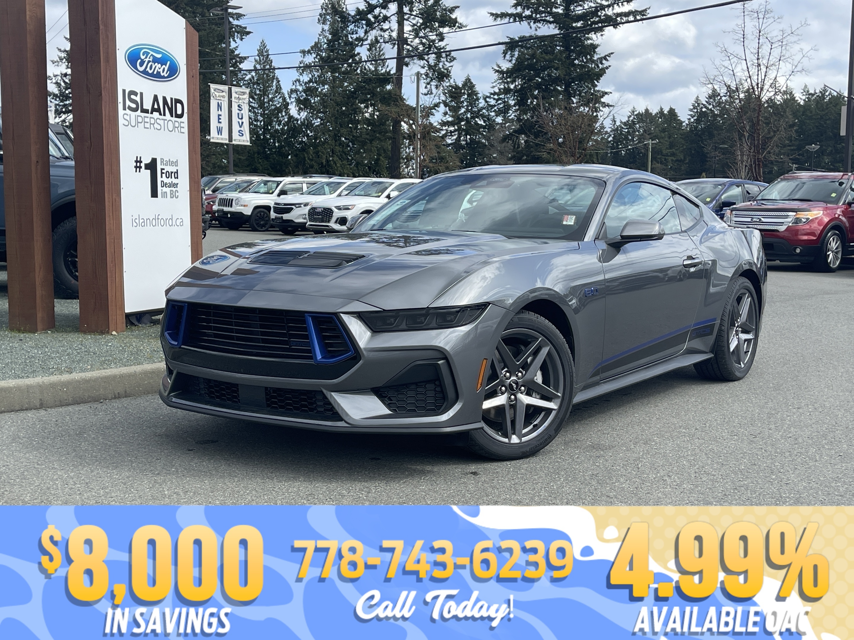 Gray 2025 Ford Mustang GT Premium Fastback RWD Coupe Rear-Wheel Drive 6-Speed Manual