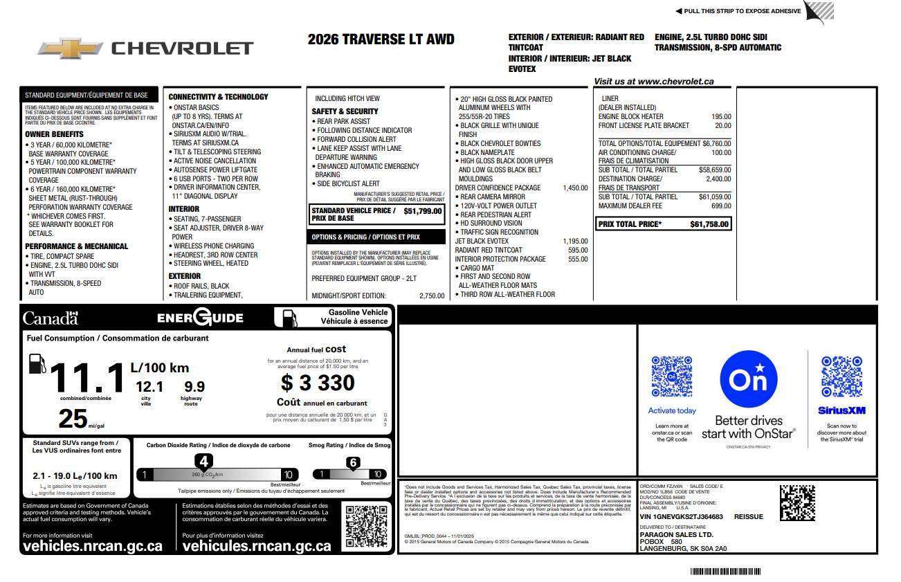 2026 Chevrolet Traverse