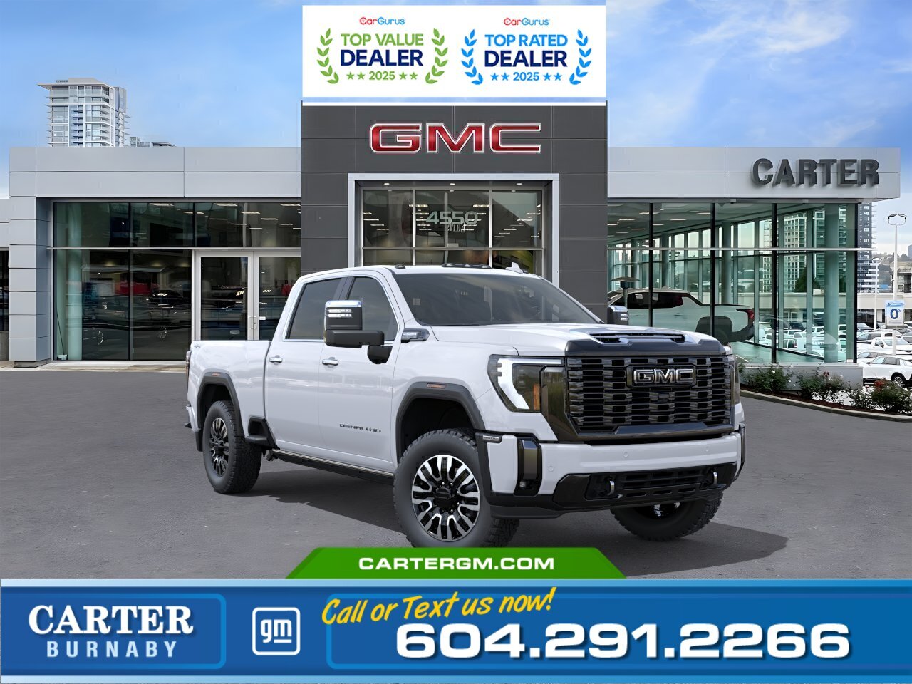 White 2026 GMC Sierra 3500HD Denali Ultimate Crew Cab 4WD Pickup Truck Four-Wheel Drive