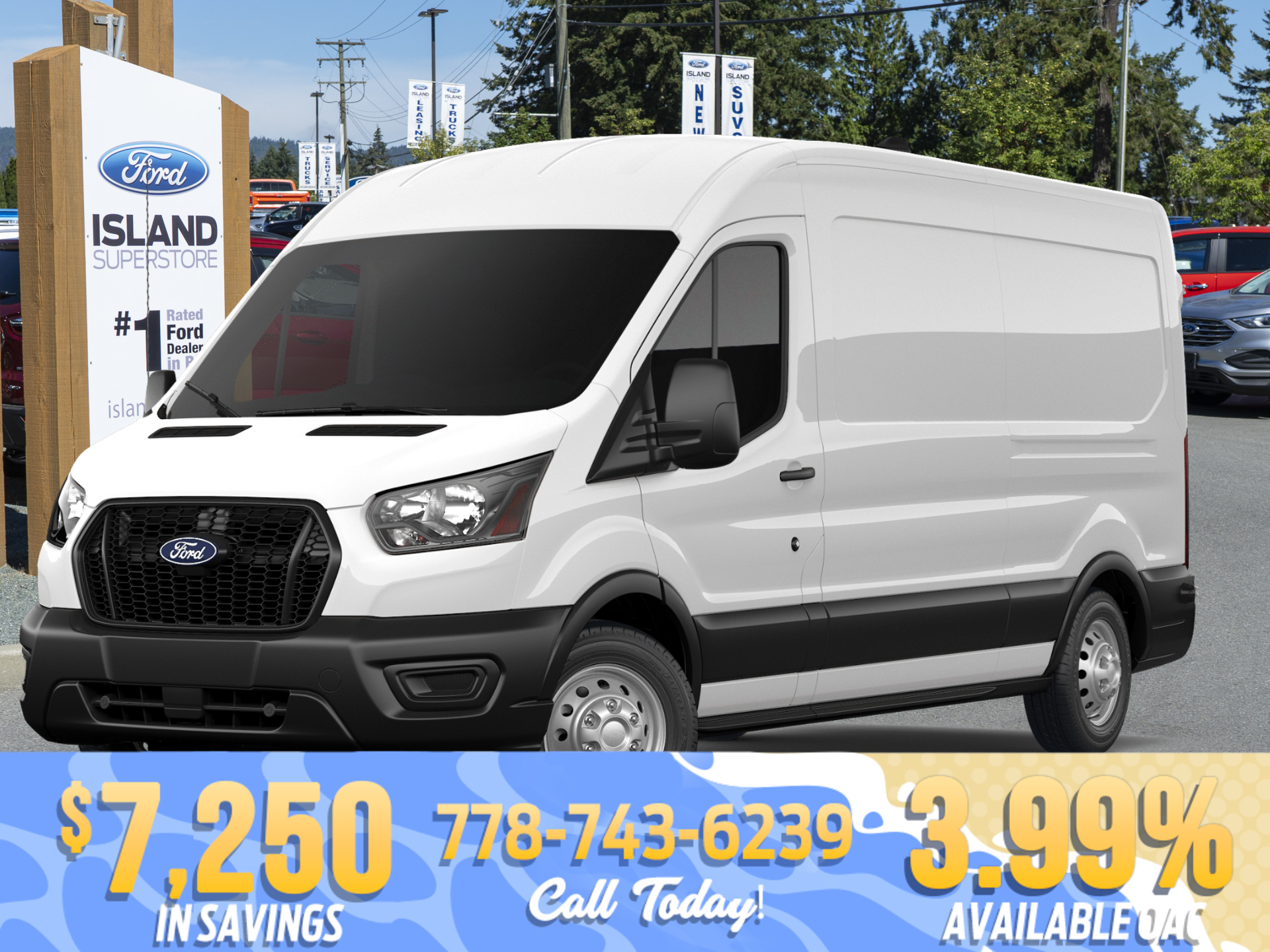 White 2026 Ford Transit Cargo 250 Medium Roof LB RWD Van Rear-Wheel Drive Automatic