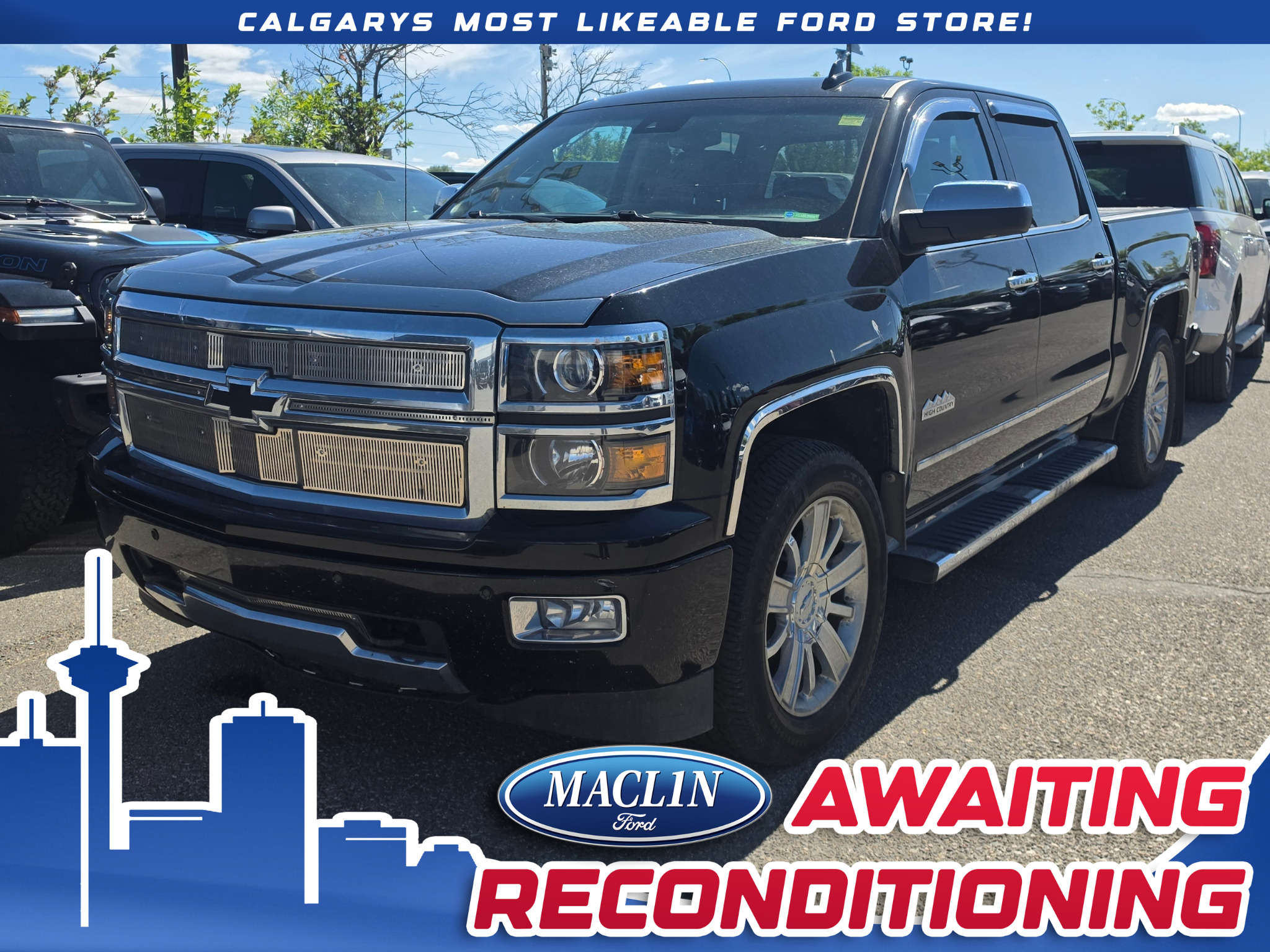Black 2015 Chevrolet Silverado 1500 High Country Crew Cab 4WD Pickup Truck Four-Wheel Drive 8-Speed Automatic
