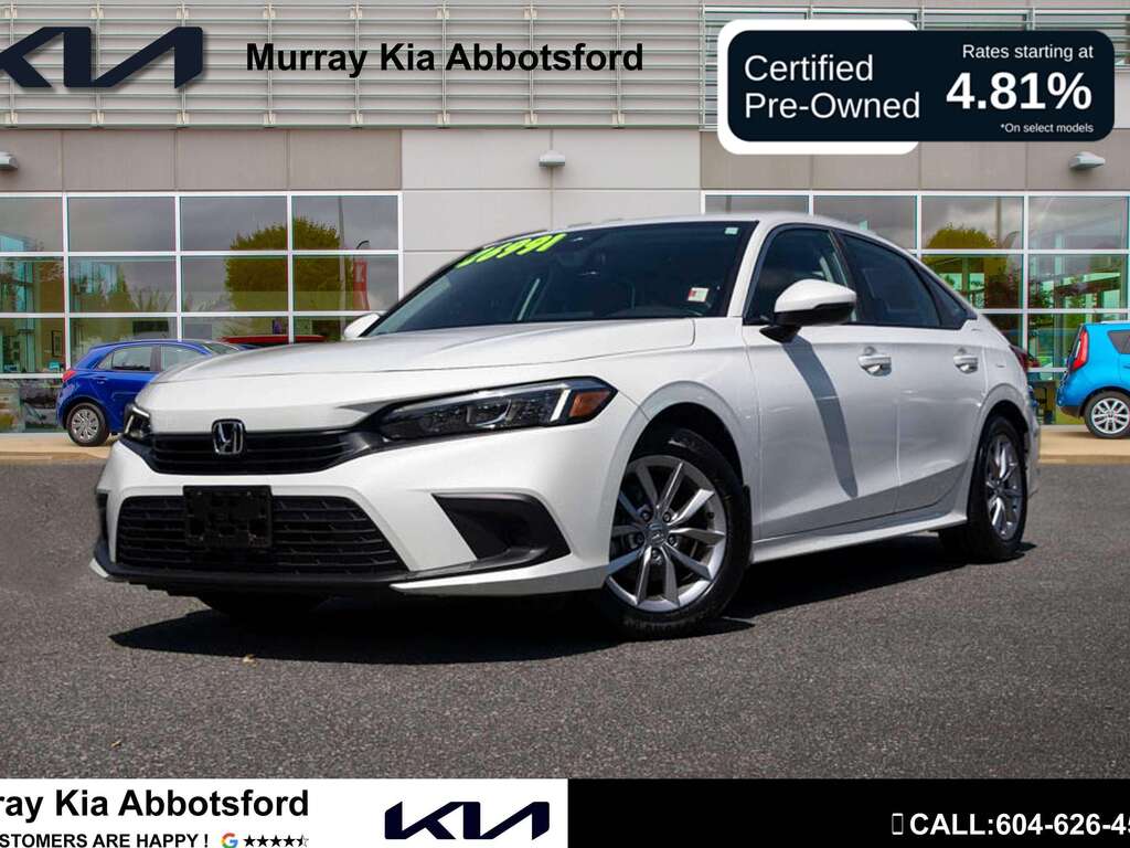 Platinum White Pearl 2022 Honda Civic EX FWD Sedan Front-Wheel Drive Continuously Variable Transmission