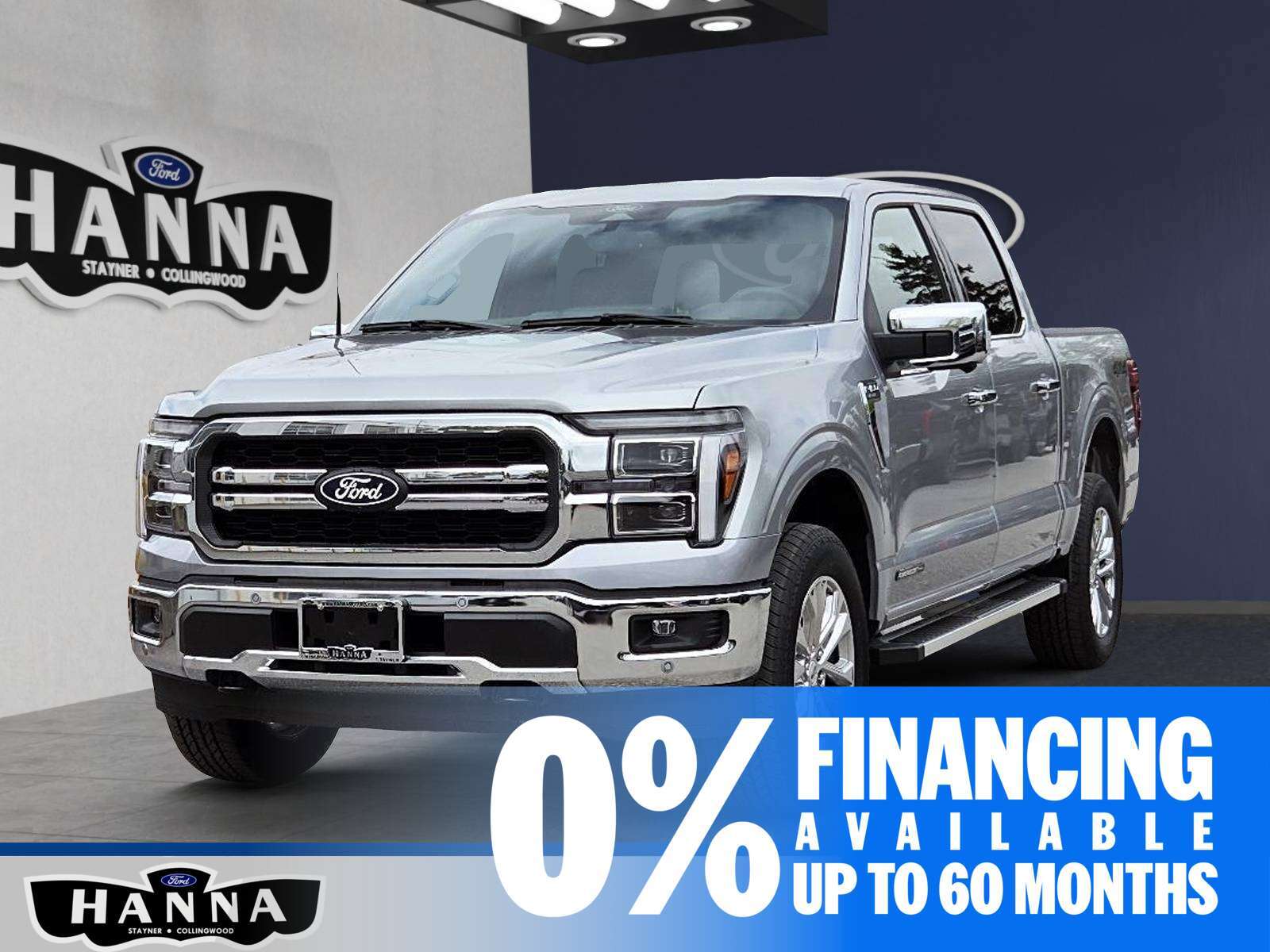 Silver 2026 Ford F-150 Lariat SuperCrew 4WD Pickup Truck Four-Wheel Drive Automatic