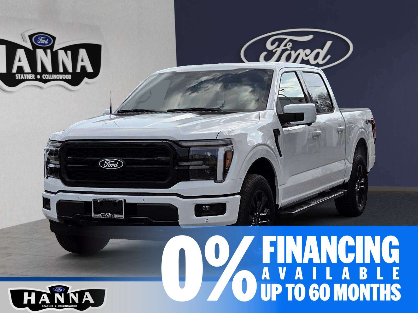 White 2026 Ford F-150 Lariat SuperCrew 4WD Pickup Truck Four-Wheel Drive Automatic