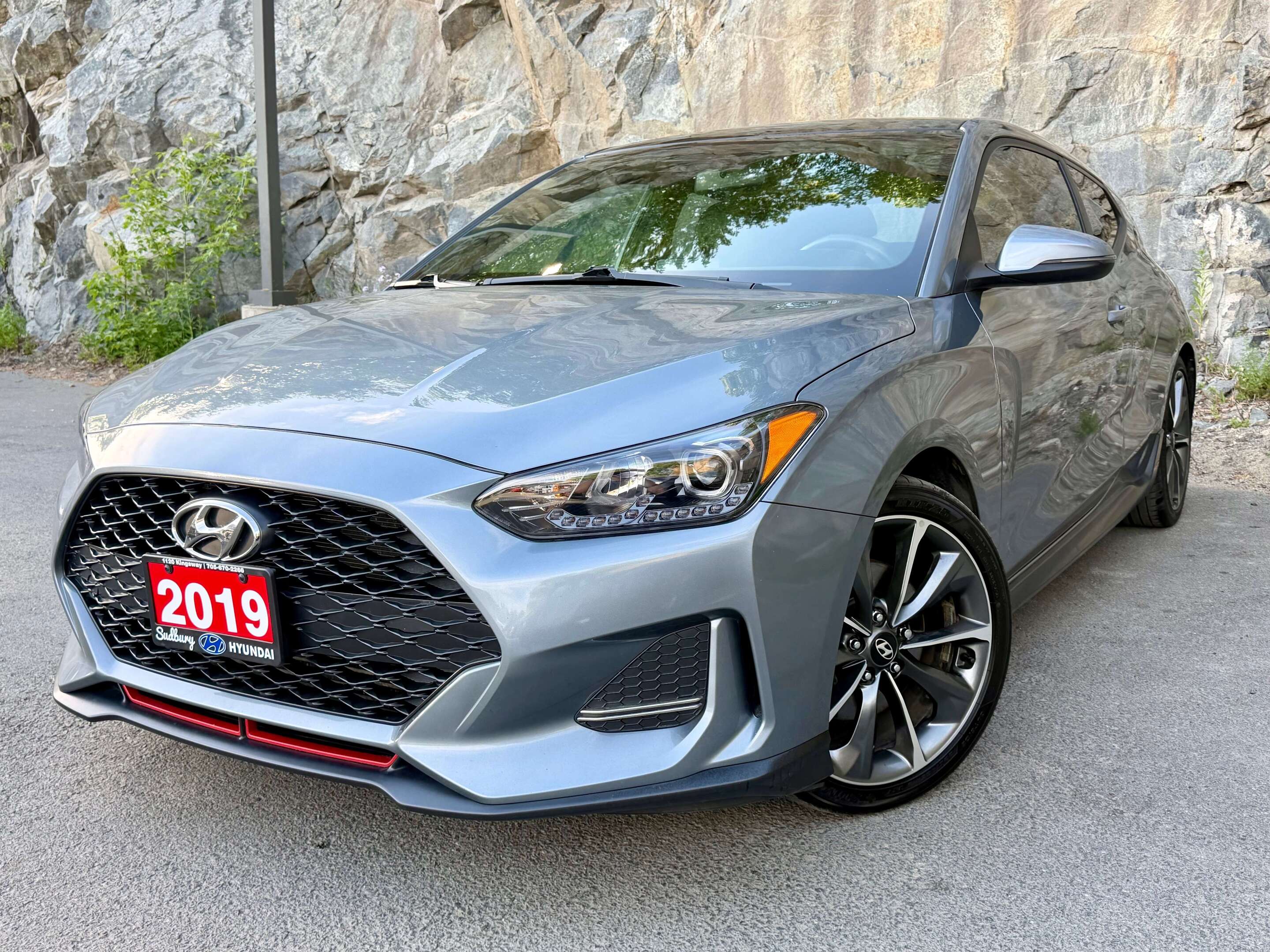 Silver 2019 Hyundai Veloster Turbo Ultimate FWD Coupe Front-Wheel Drive Manual