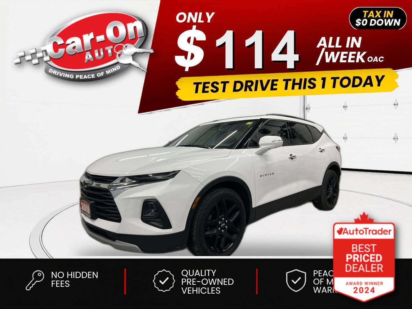 White 2019 Chevrolet Blazer 3LT AWD SUV / Crossover All-Wheel Drive Automatic