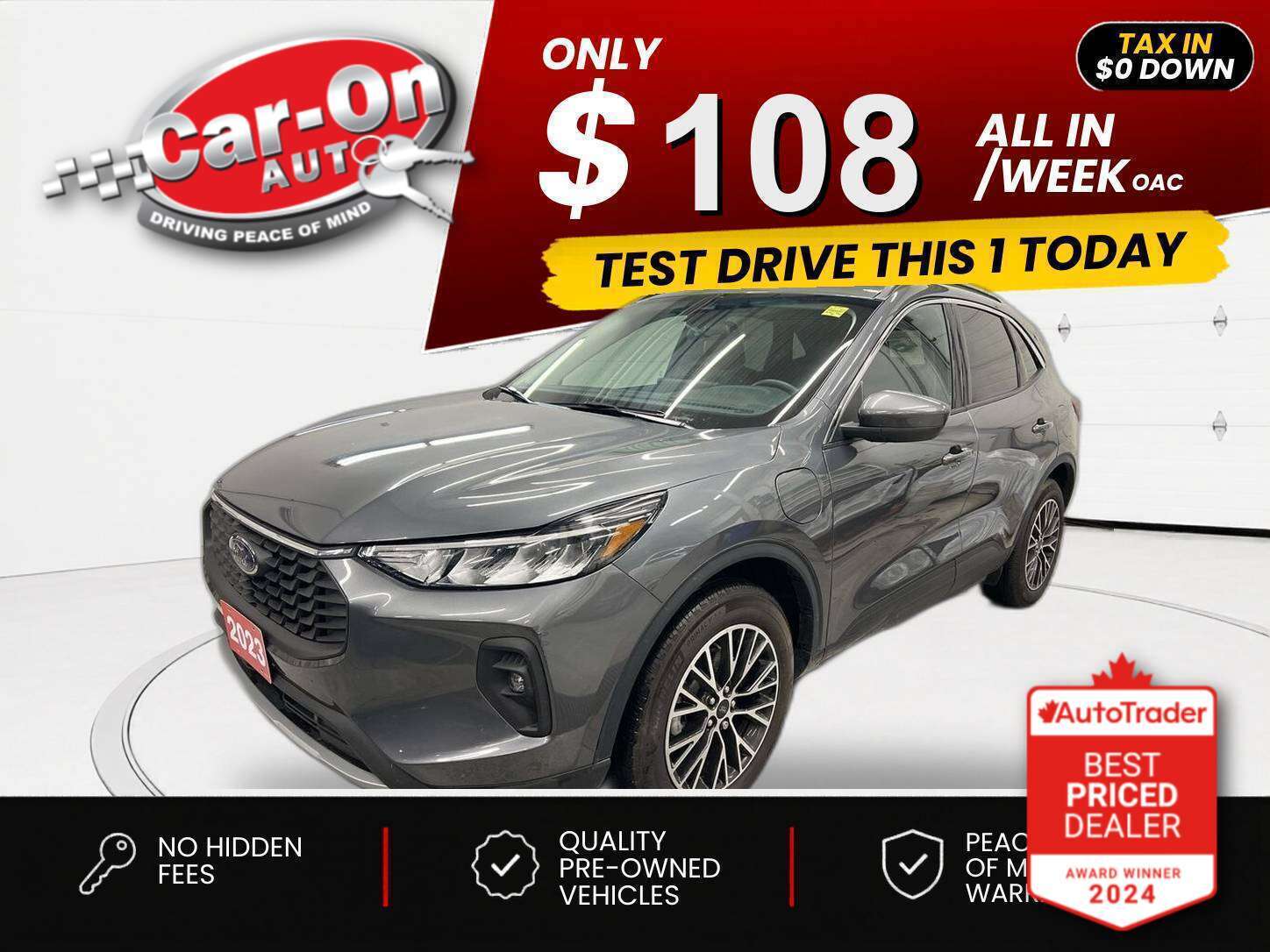 Gray 2023 Ford Escape Hybrid Plug-in FWD SUV / Crossover Front-Wheel Drive Automatic