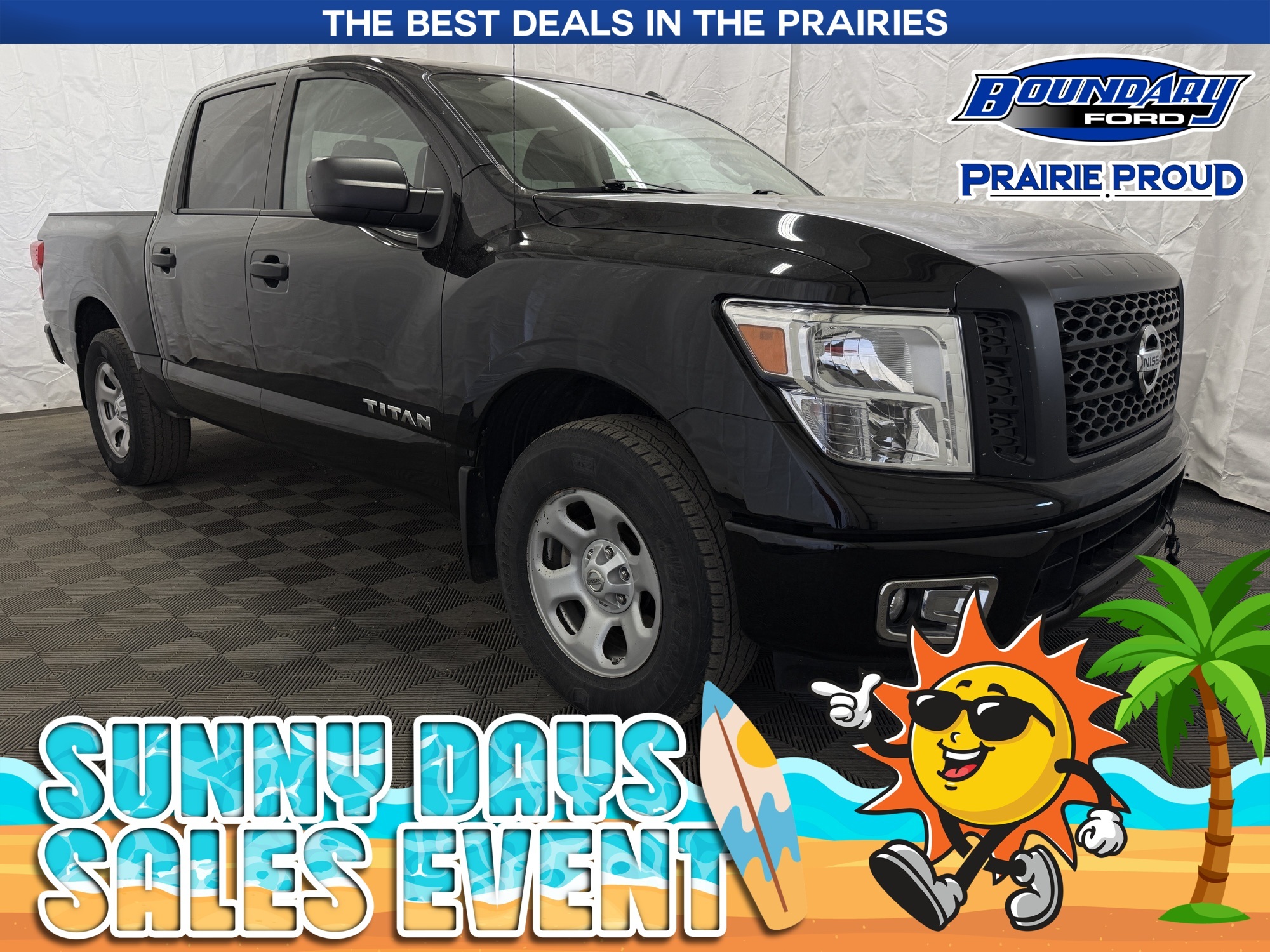Black 2019 Nissan Titan S Crew Cab 4WD Pickup Truck Four-Wheel Drive 7-Speed Automatic